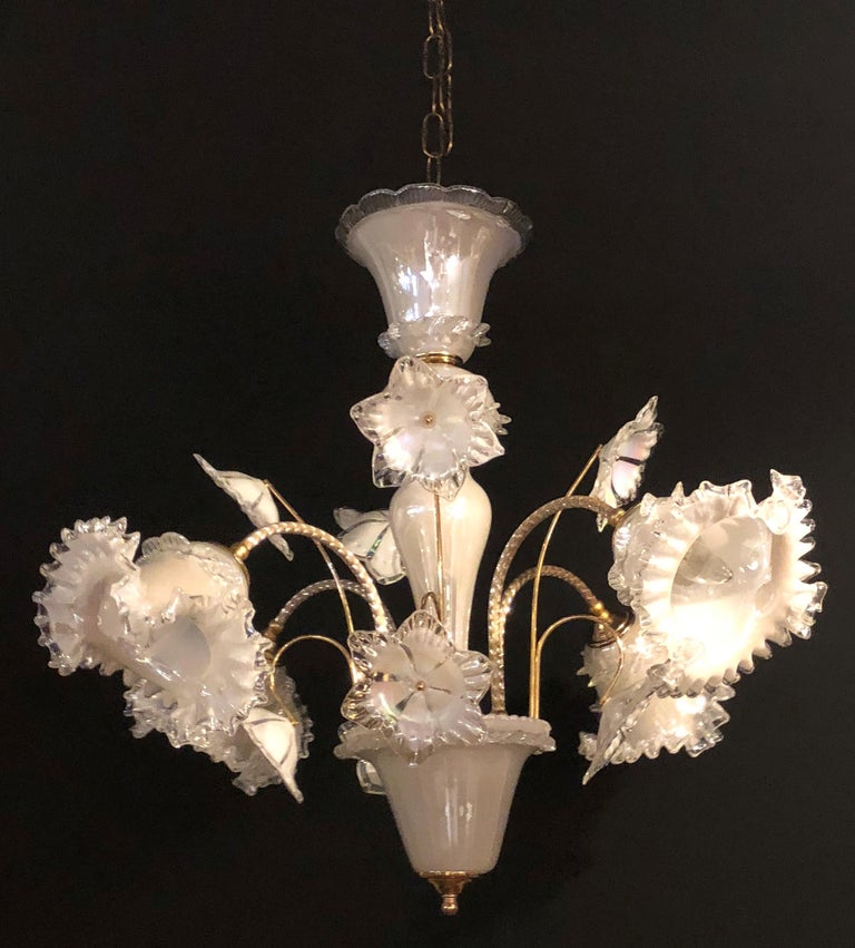Italian Murano Glass Tulip Form Chandelier at 1stDibs
