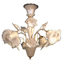 Italian Murano Glass Tulip Form Chandelier