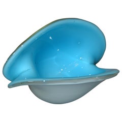 Italian Murano Glass Two-Color Triangular Shaped Catchall Bowl