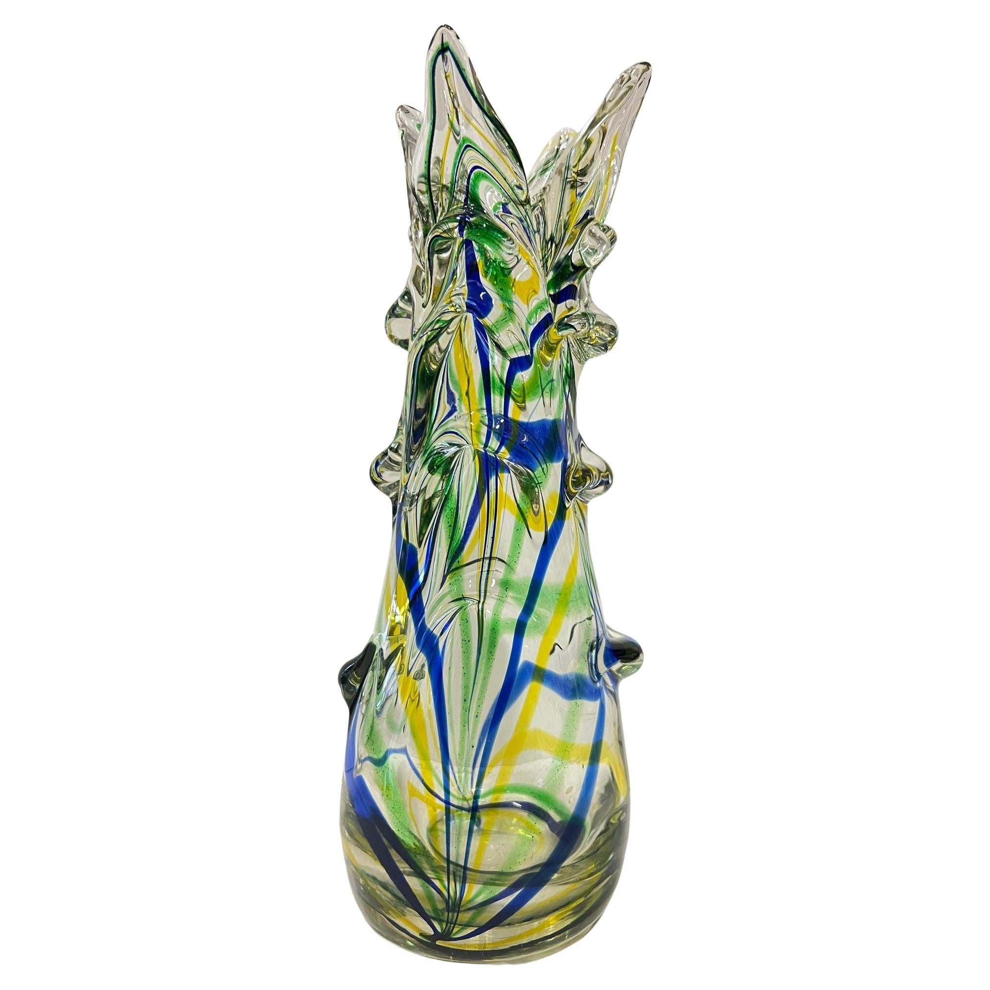 Italian Murano Glass Vase, 1970 For Sale
