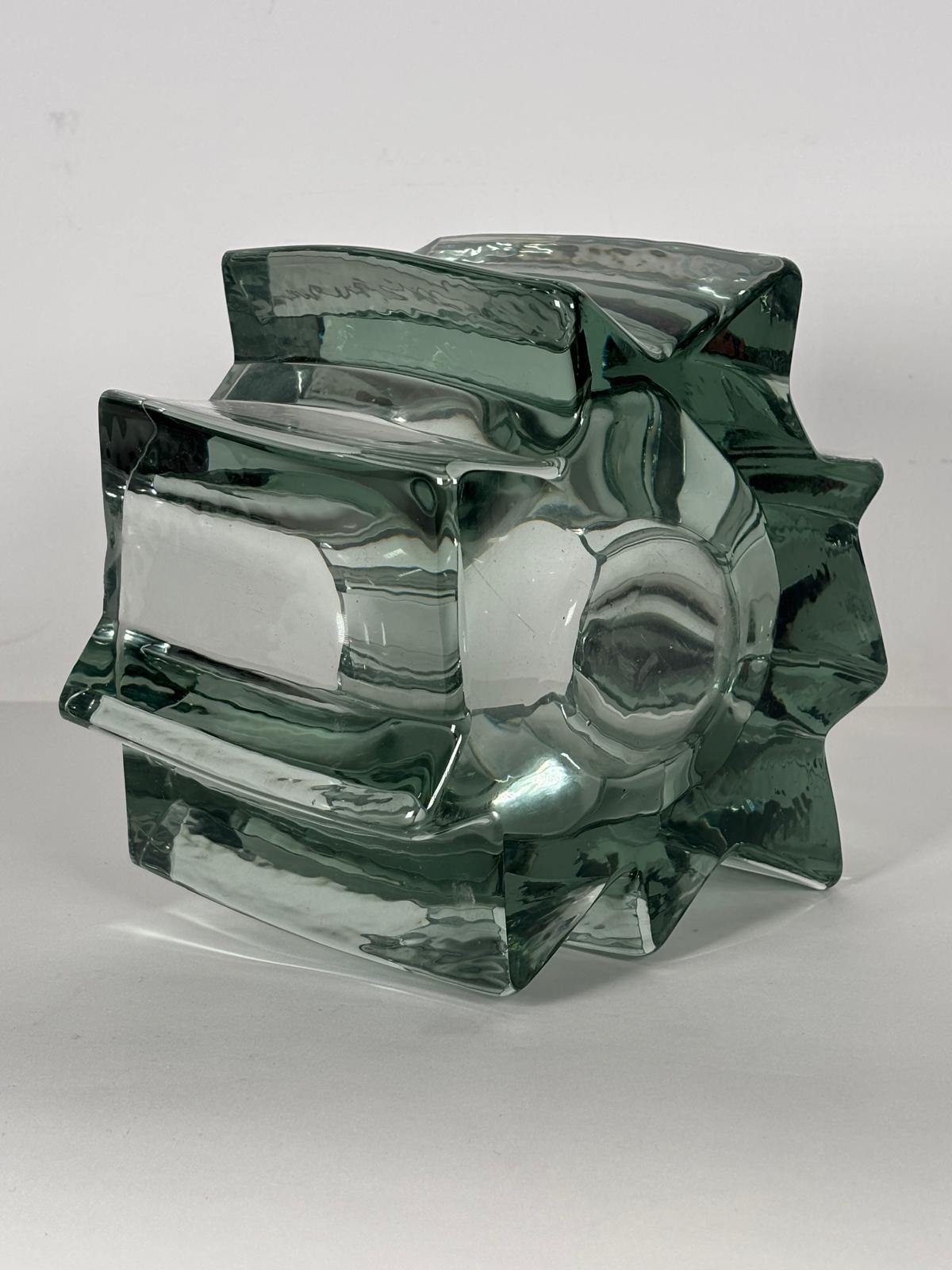 Italian Murano Glass Vase by Angelo Mangiarotti for Vistosi In Excellent Condition For Sale In Milan, Italy