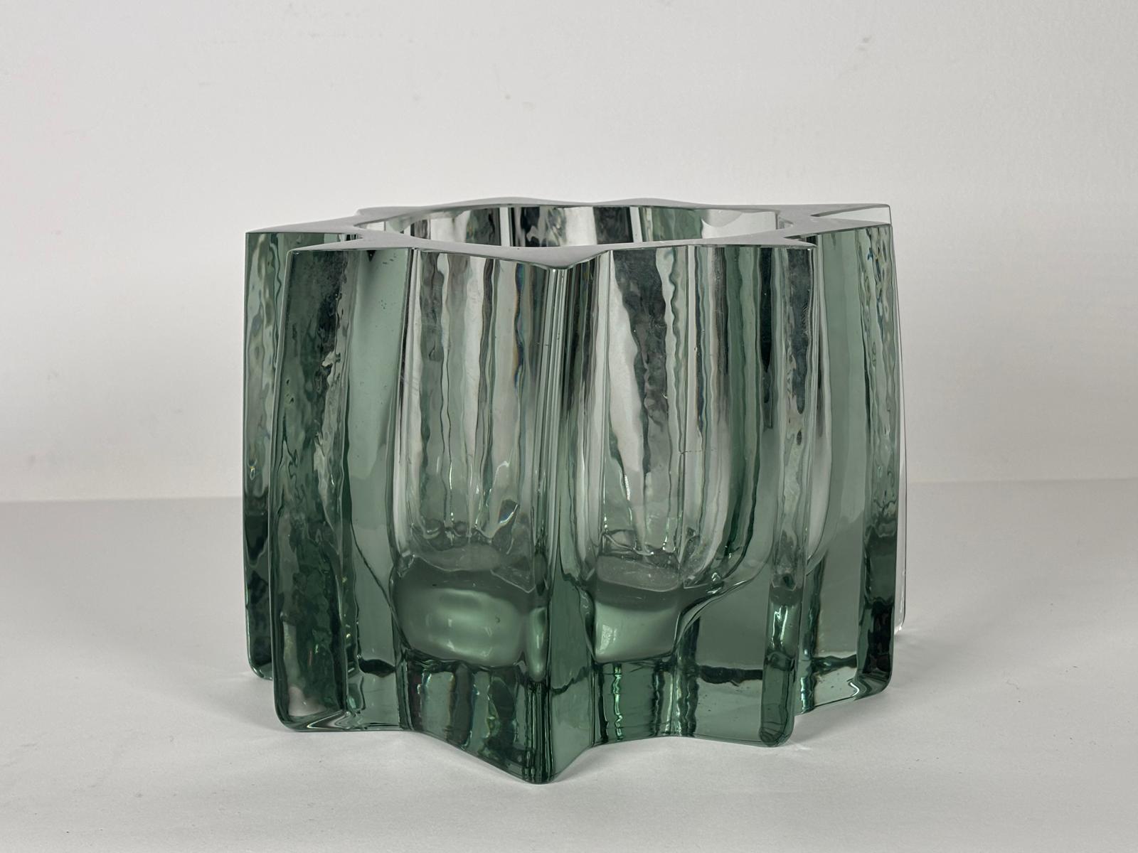 Late 20th Century Italian Murano Glass Vase by Angelo Mangiarotti for Vistosi For Sale