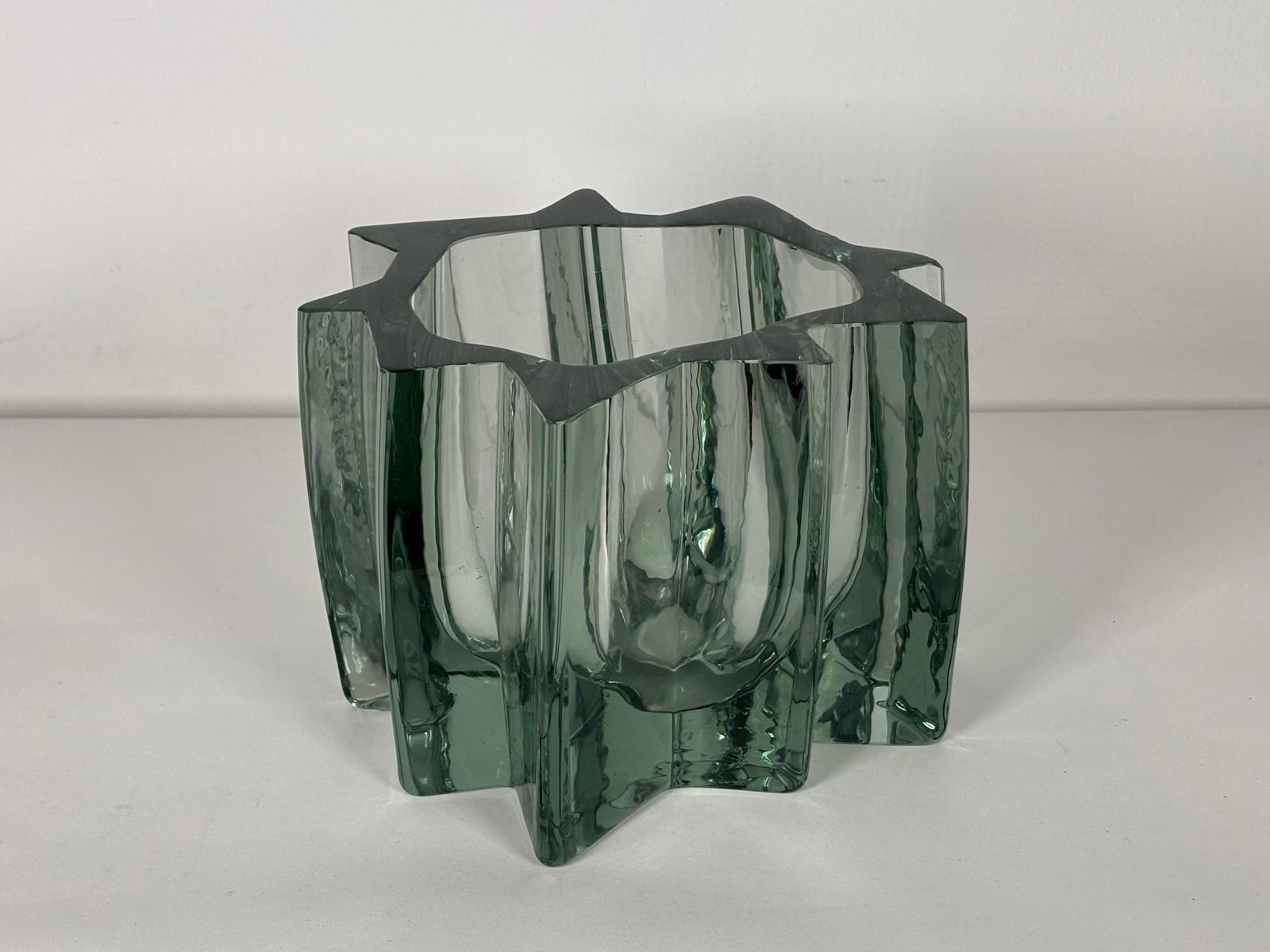 Italian Murano Glass Vase by Angelo Mangiarotti for Vistosi For Sale 1