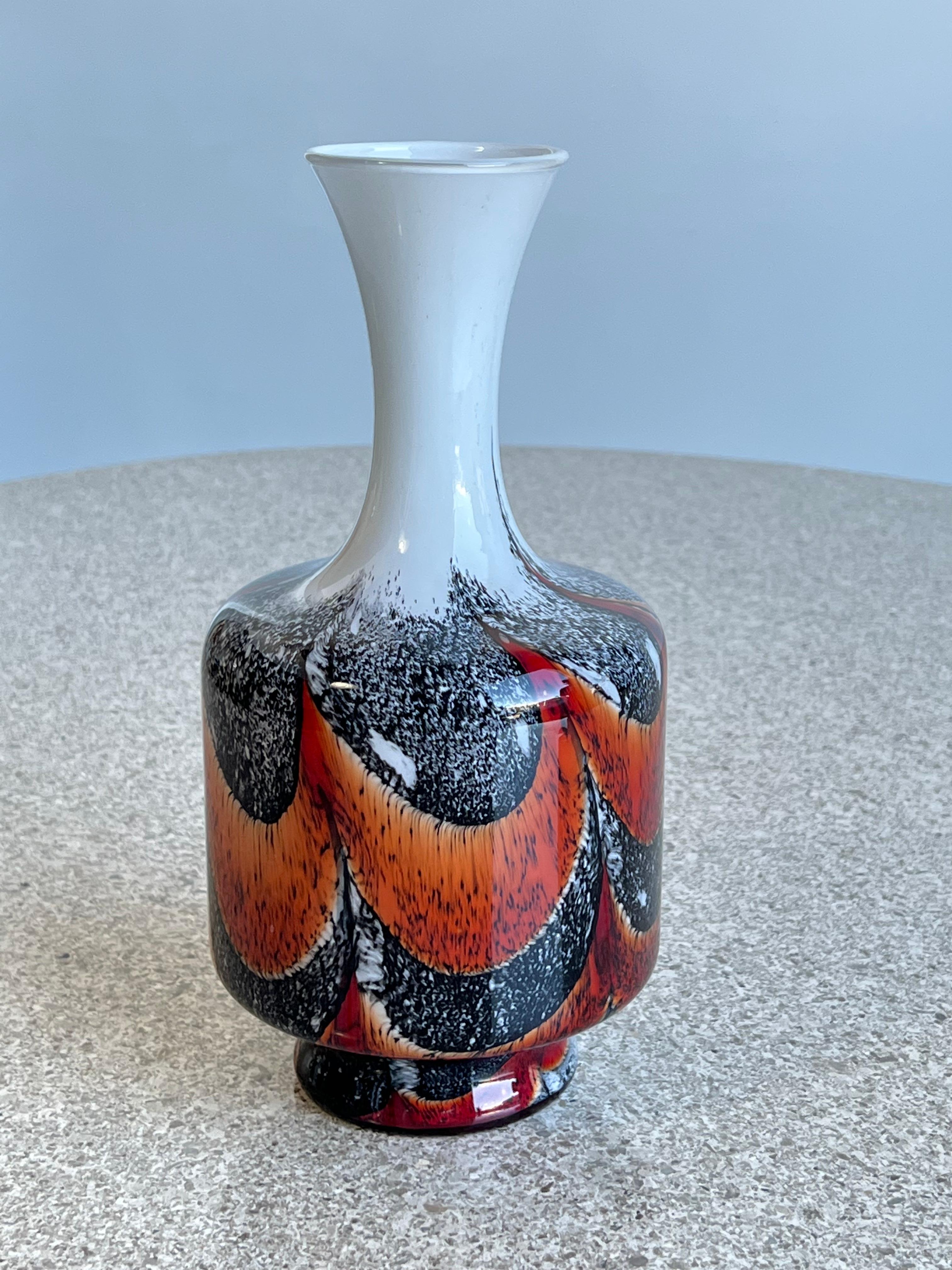 Late 20th Century Italian Murano Glass Vase by Carlo Moretti For Sale