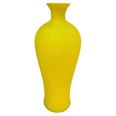Yellow Satin Vase by Cenedese, circa 1970
