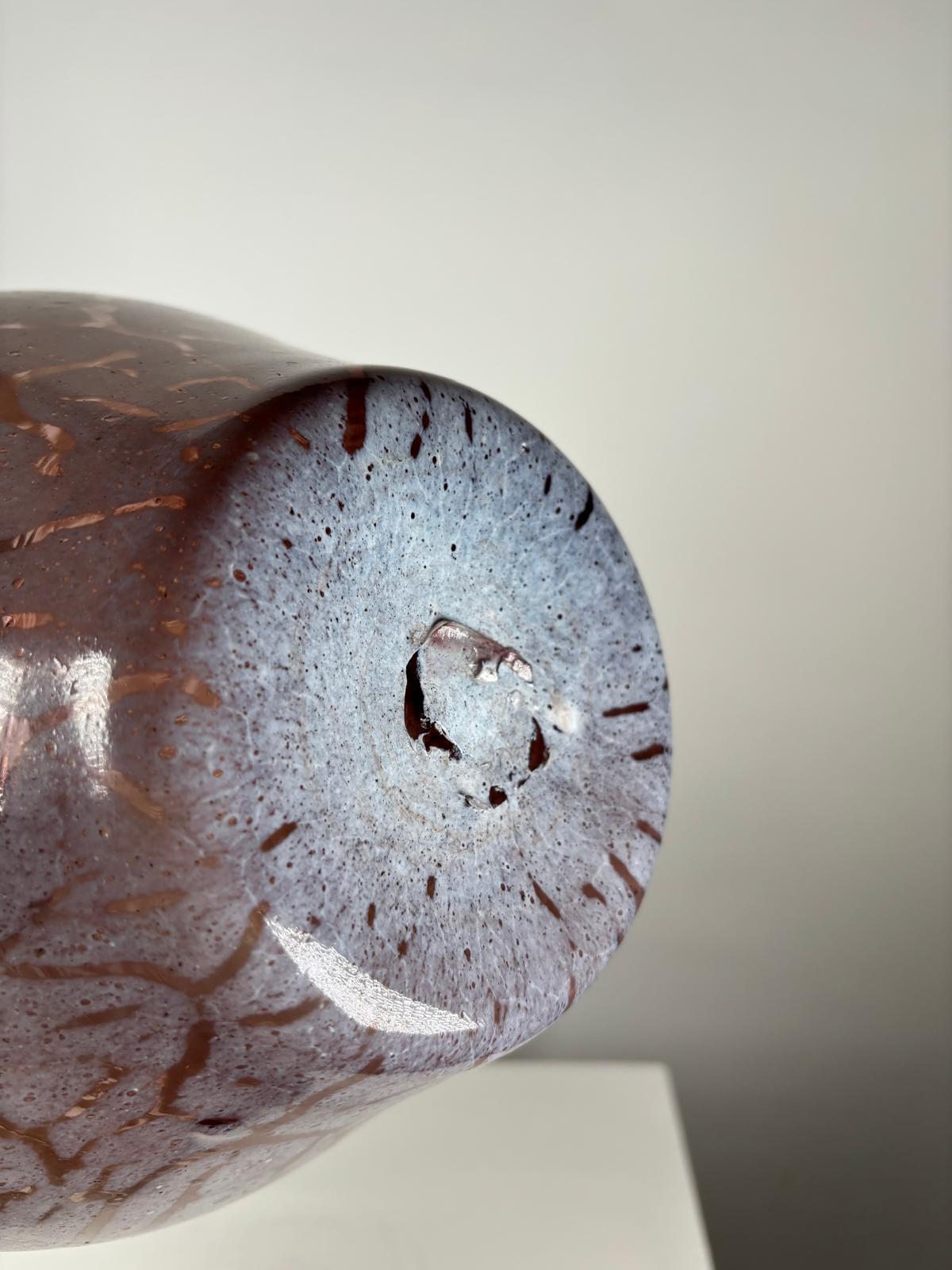 Metà XX secolo Vaso italiano in vetro di Murano di Fratelli Toso in vendita