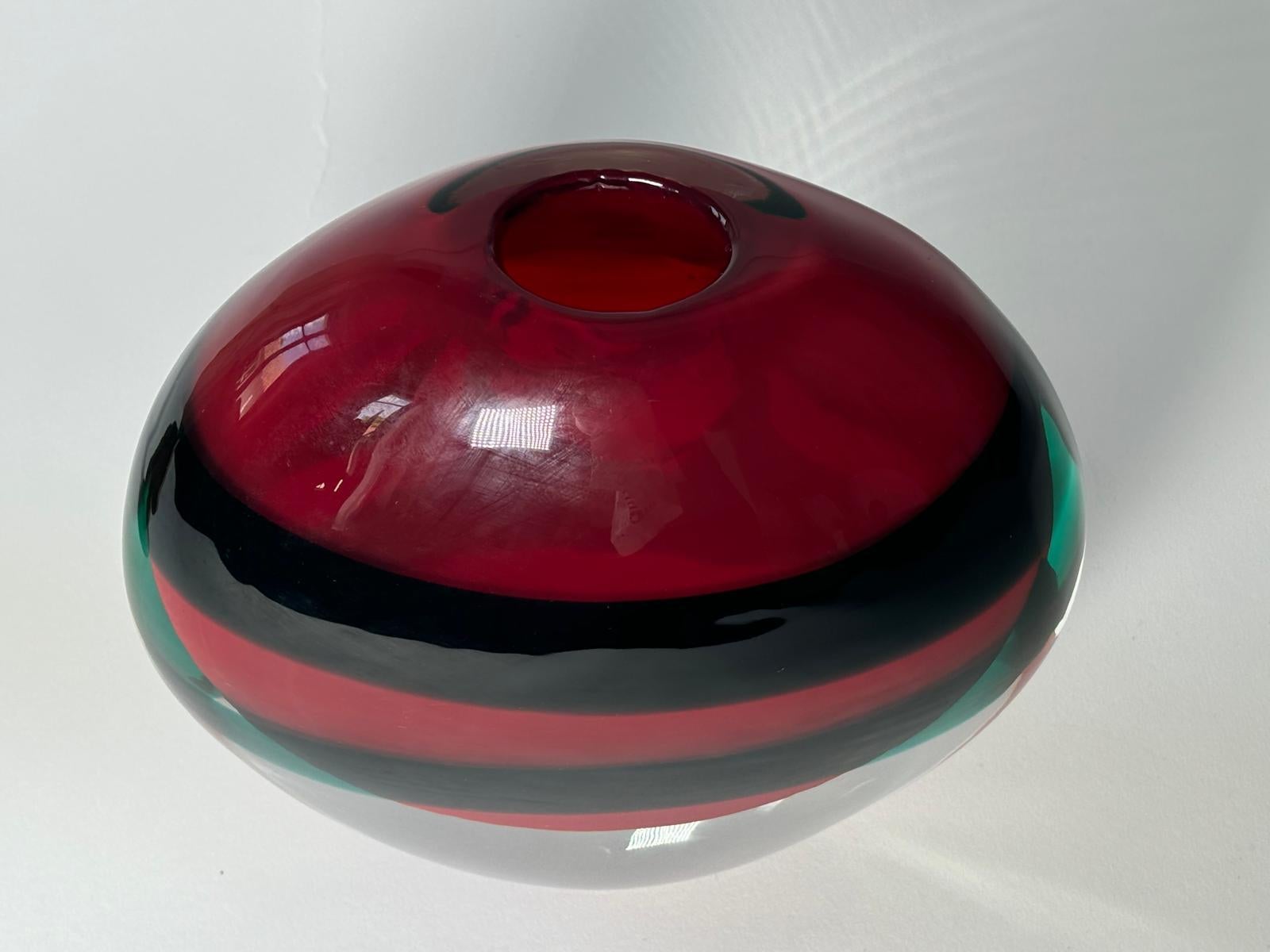 Vaso in vetro di Murano di Luciano Gaspari per Salviati In condizioni ottime in vendita a Milan, Italy