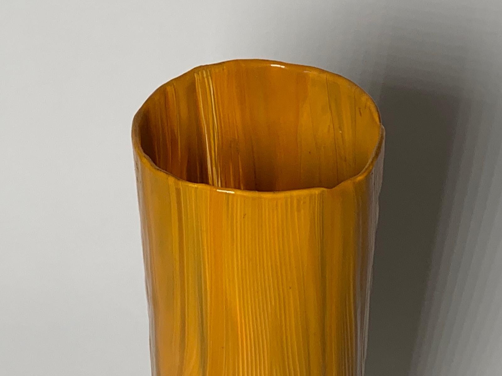 Mid-Century Modern Italian Murano Glass Vase Corteccia Model by Venini For Sale