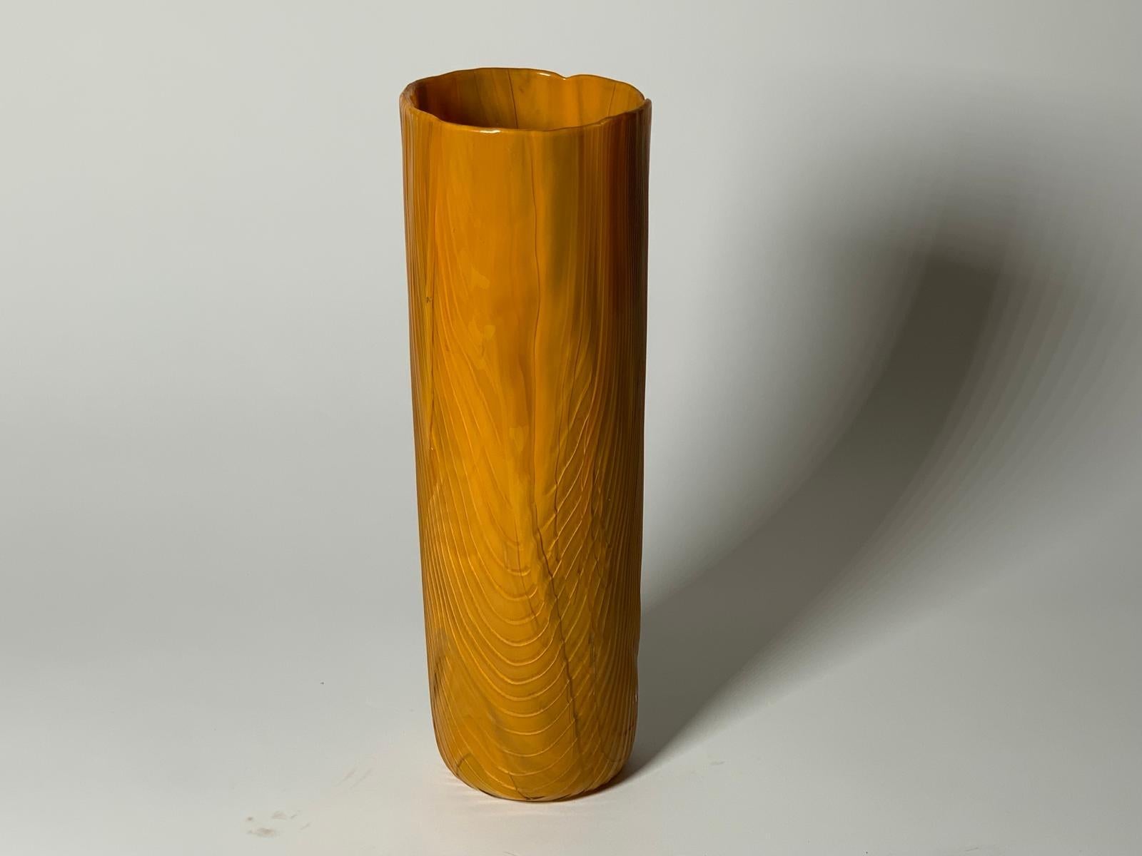 Mid-20th Century Italian Murano Glass Vase Corteccia Model by Venini For Sale