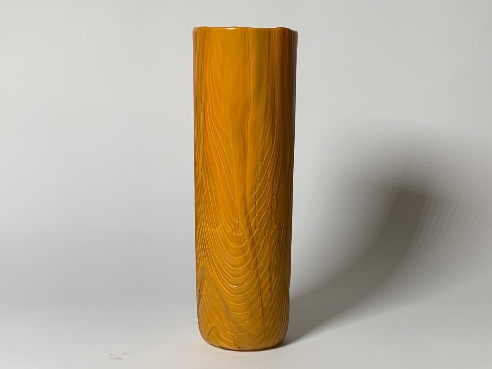Italian Murano Glass Vase Corteccia Model by Venini For Sale 1