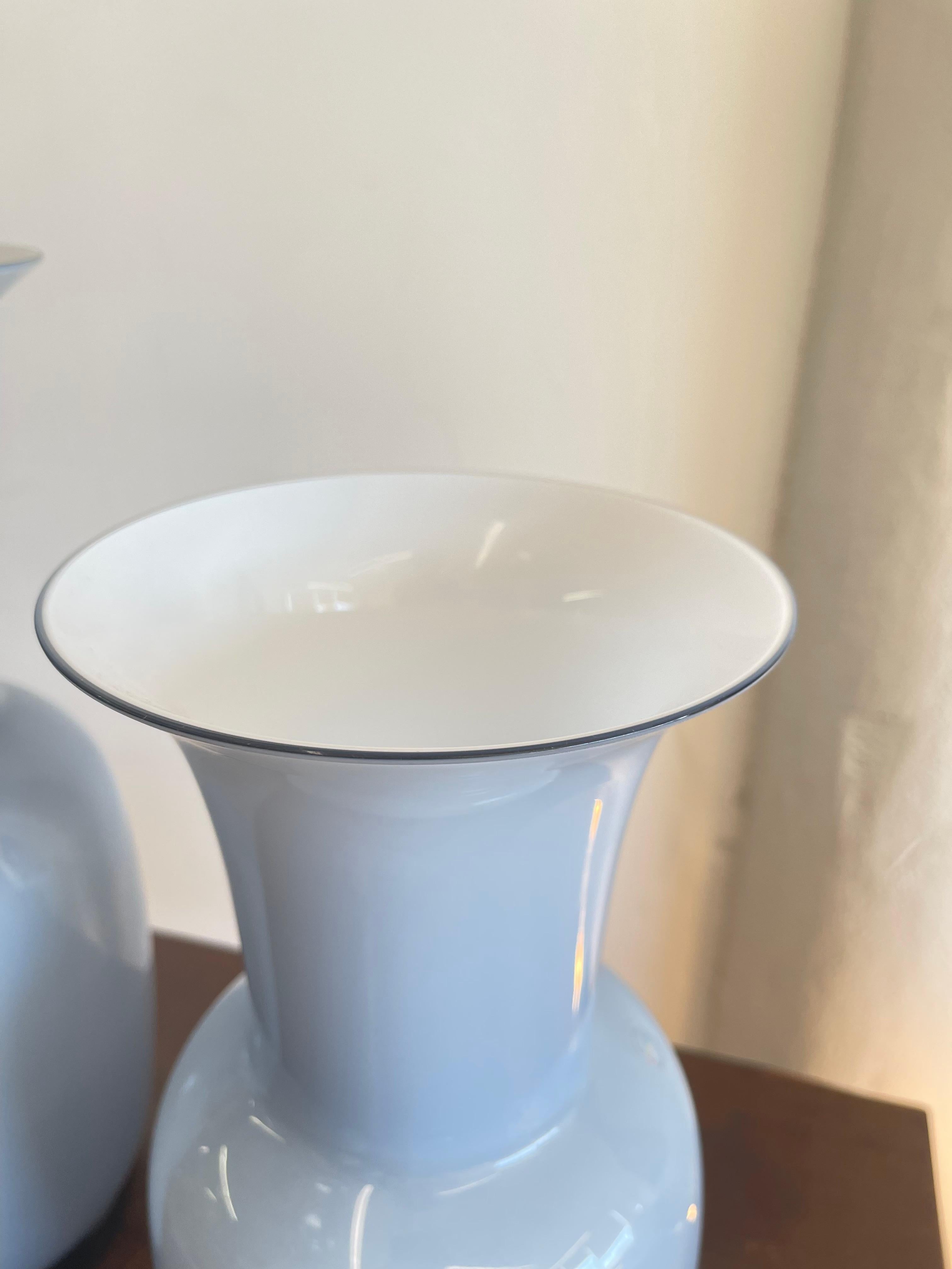 Venini Italian Murano Glass Vase Design Opalini Limited Edition Extra Large Size For Sale 7
