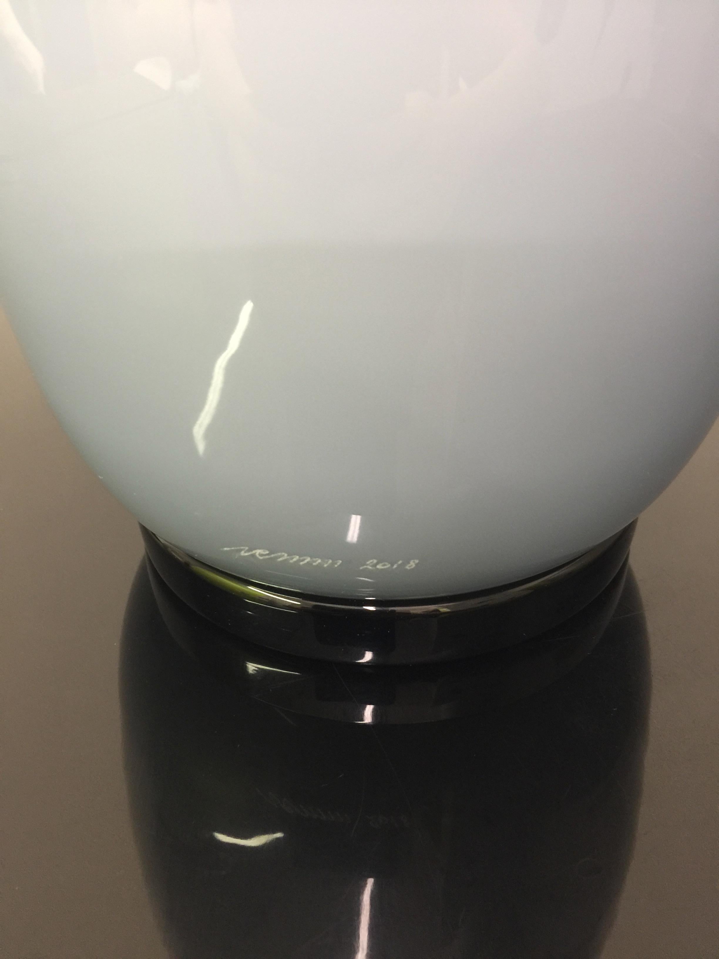 Venini Italian Murano Glass Vase Design Opalini Limited Edition Extra Large Size For Sale 9