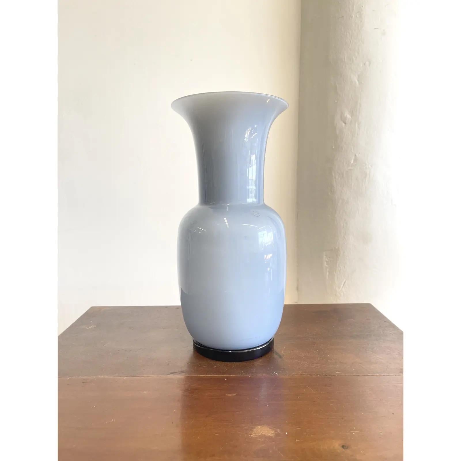 Mid-Century Modern Venini Italian Murano Glass Vase Design Opalini Limited Edition Extra Large Size For Sale