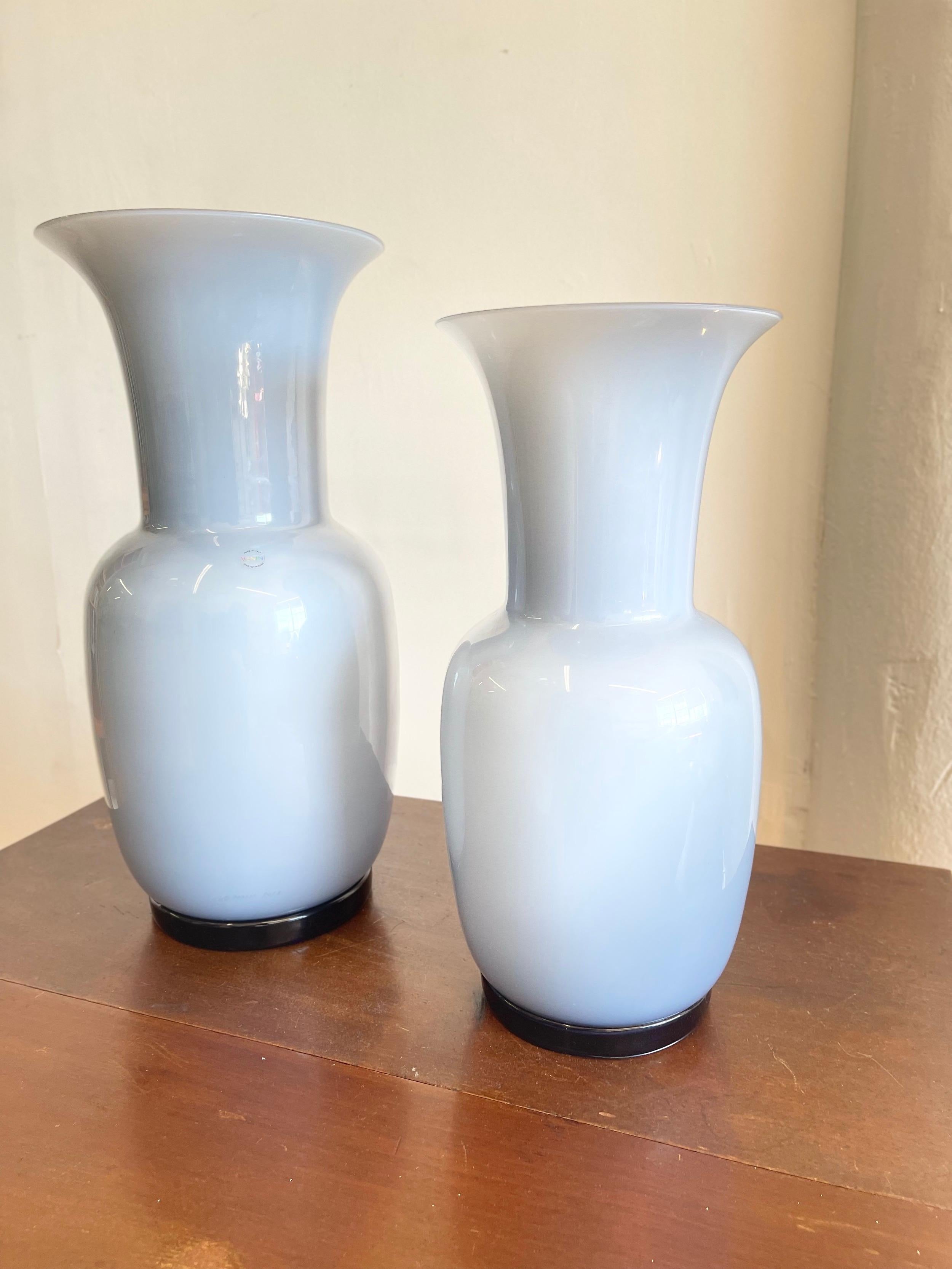 Contemporary Venini Italian Murano Glass Vase Design Opalini Limited Edition Extra Large Size For Sale
