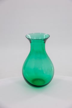 Italian Murano Glass Vase, Emerald Green Baluster Form, 1980s