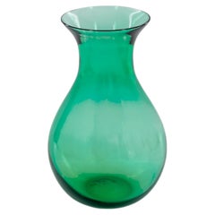 Italian Murano Glass Vase, Emerald Green Baluster Form, 1980s