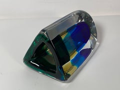 Vaso italiano in vetro di Murano Modello Fasce Sommerse di Fulvio Bianconi per Venini