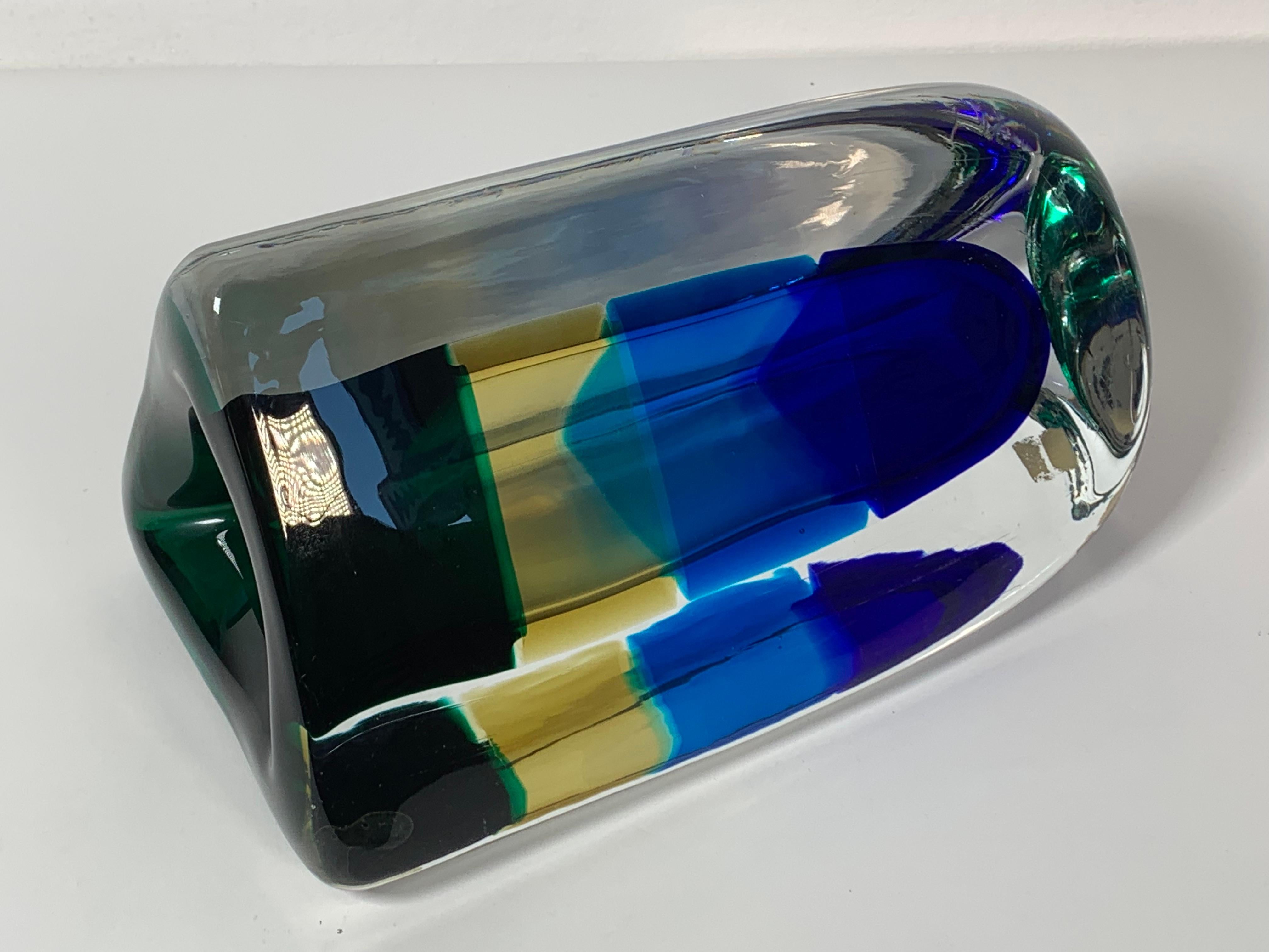 Moderno Vaso italiano in vetro di Murano Modello Fasce Sommerse di Fulvio Bianconi per Venini