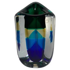Vaso italiano in vetro di Murano Modello Fasce Sommerse di Fulvio Bianconi per Venini