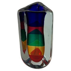 Italian Murano Glass Vase Fasce Sommerse Model by Fulvio Bianconi for Venini