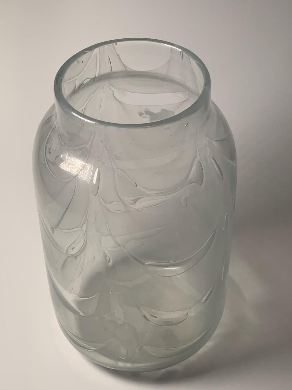 Modern Italian Murano Glass Vase Graffito Model by Ercole Barovier for Barovier&Toso