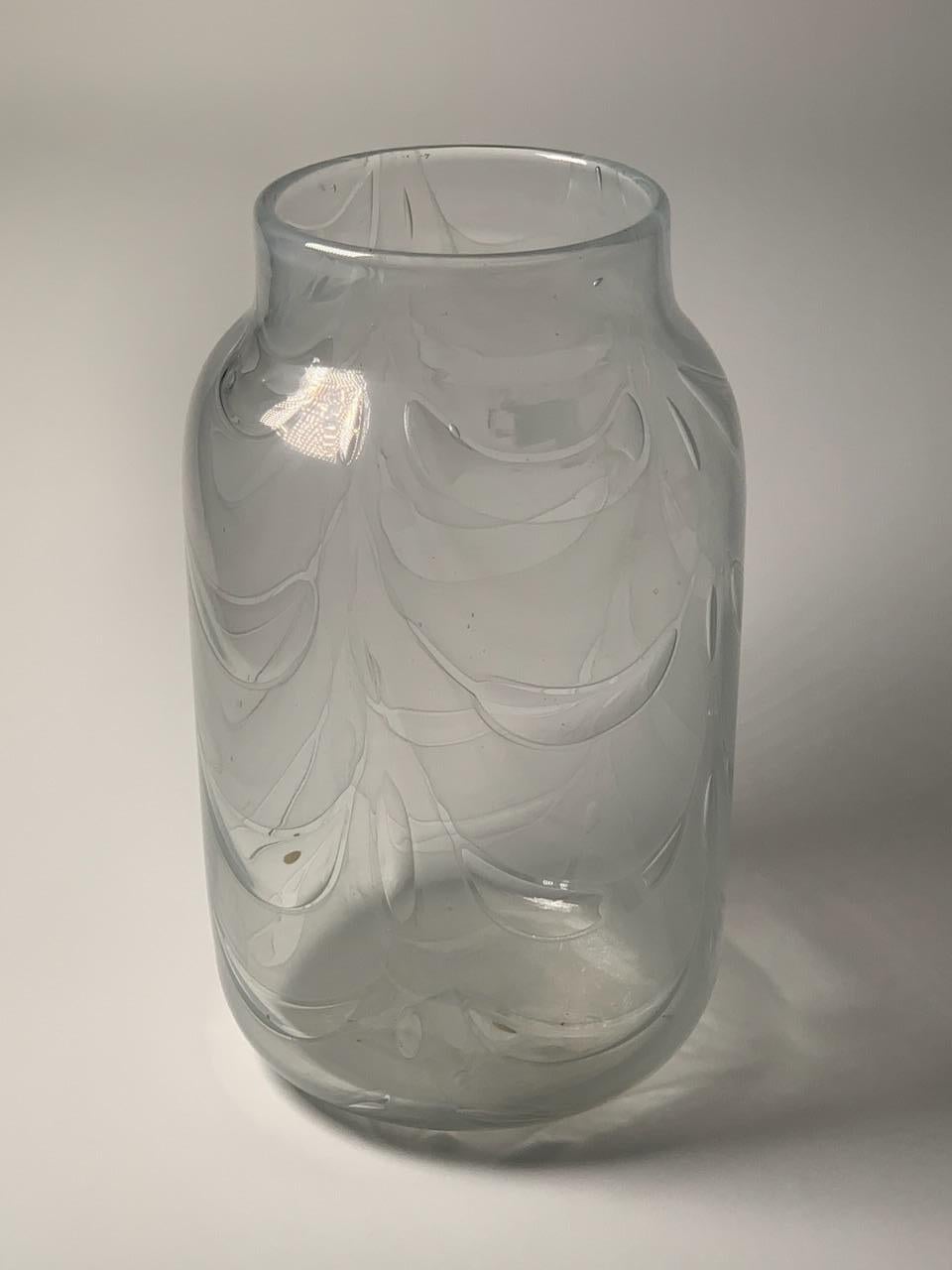 Late 20th Century Italian Murano Glass Vase Graffito Model by Ercole Barovier for Barovier&Toso