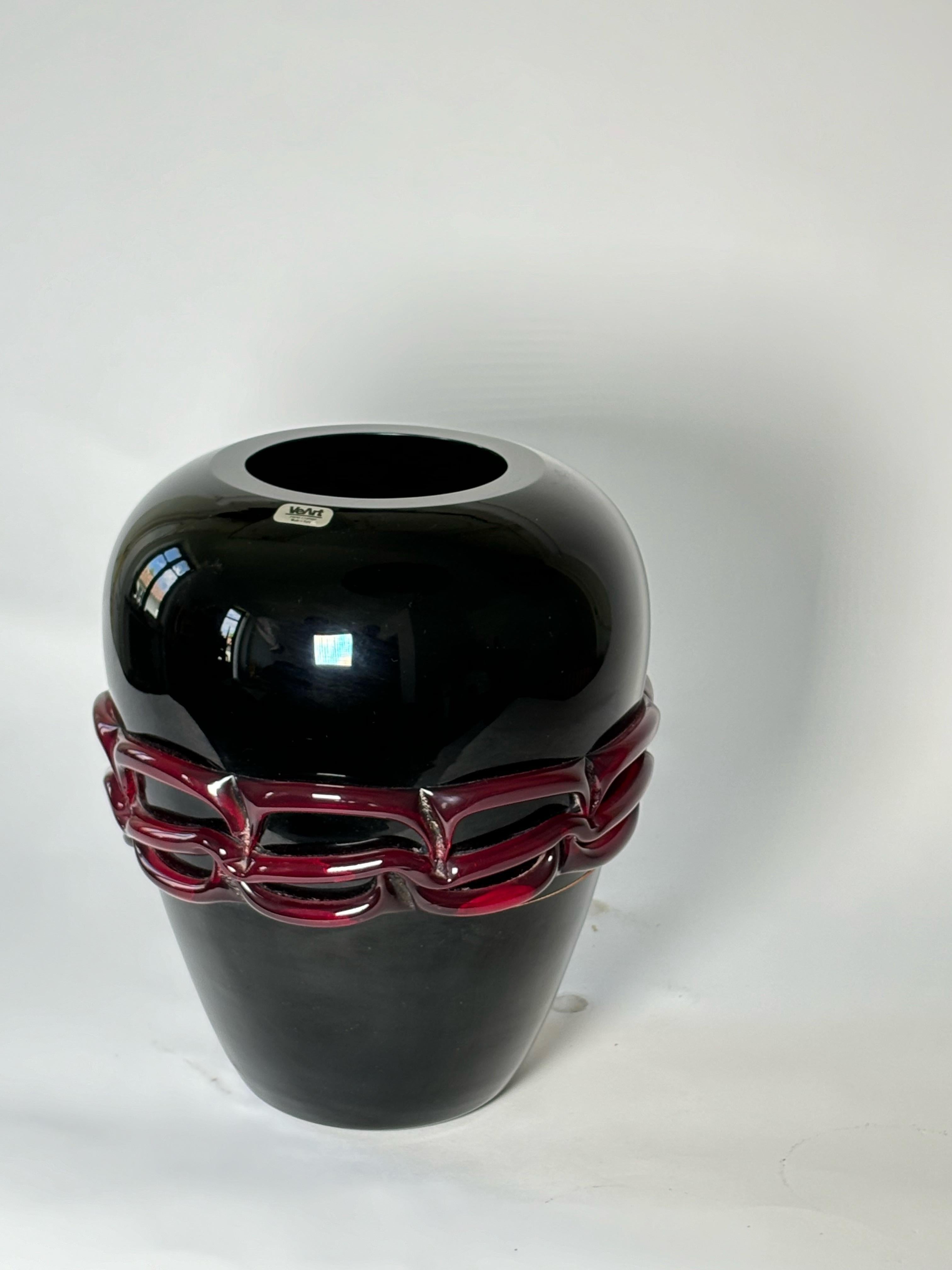 Italian Murano Glass Vase Intreccio Model by Toni Zuccheri for VeArt 1