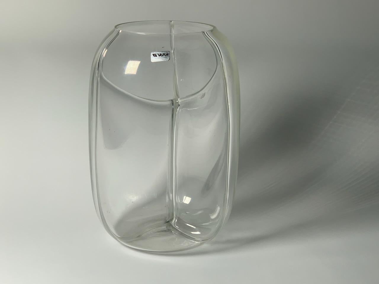 Fin du 20e siècle Vase italien en verre de Murano Modèle à membrane par Toni Zuccheri pour VeArt en vente