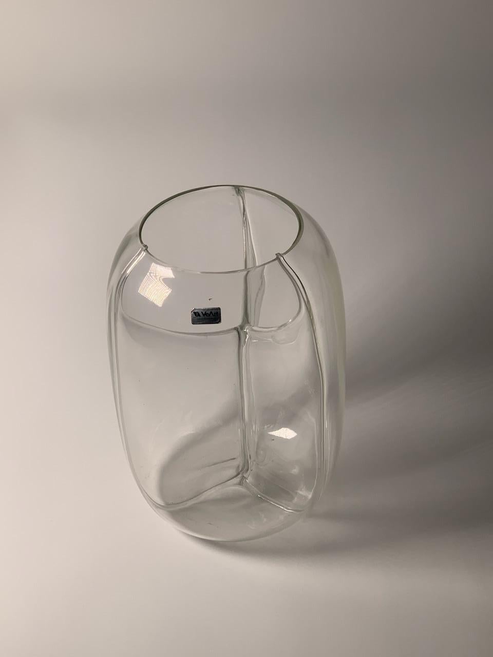 Verre de Murano Vase italien en verre de Murano Modèle à membrane par Toni Zuccheri pour VeArt en vente