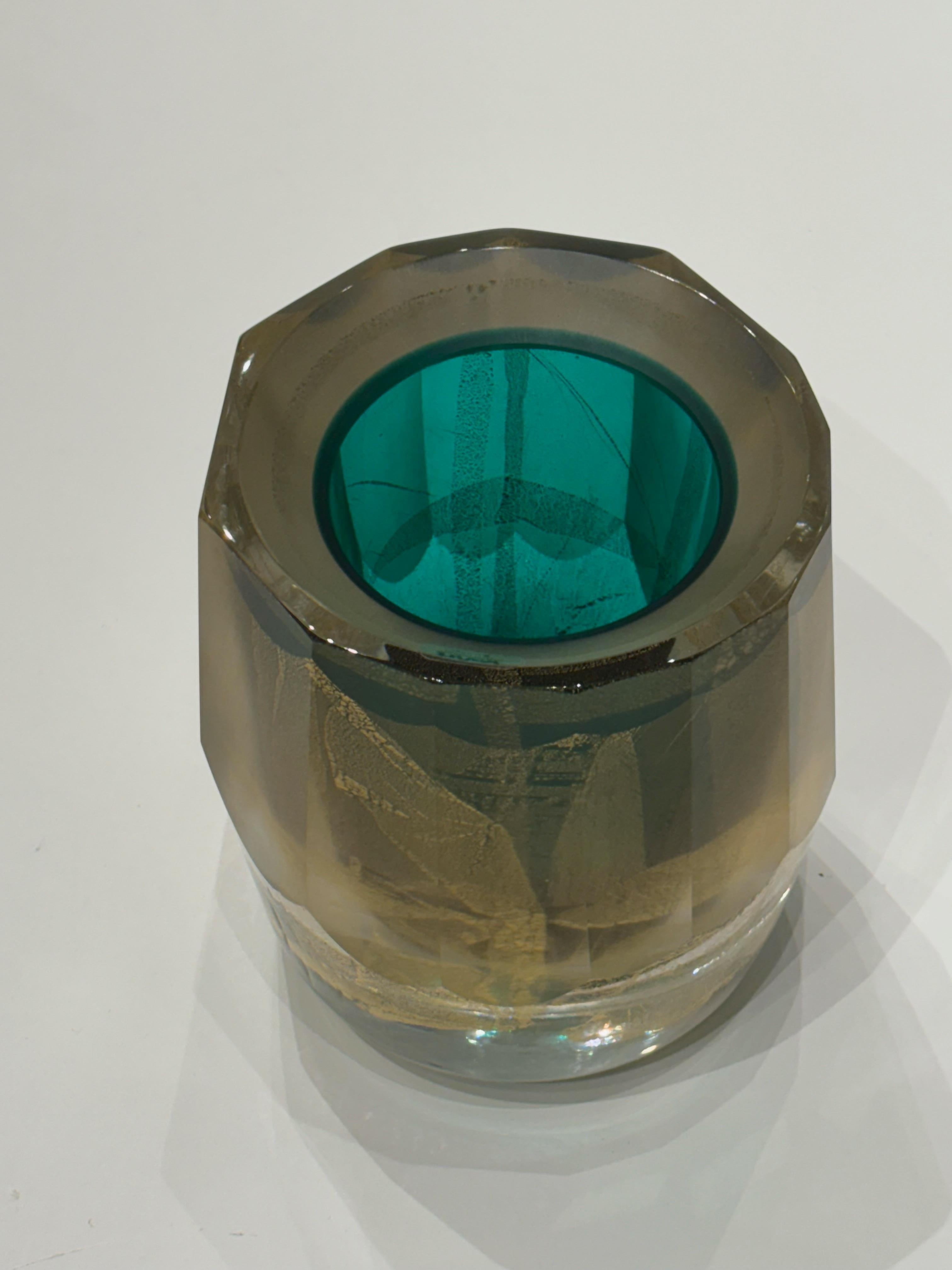 Moderno Vaso italiano in vetro di Murano Modello Molato di Afra & Tobia Scarpa per VeArt in vendita