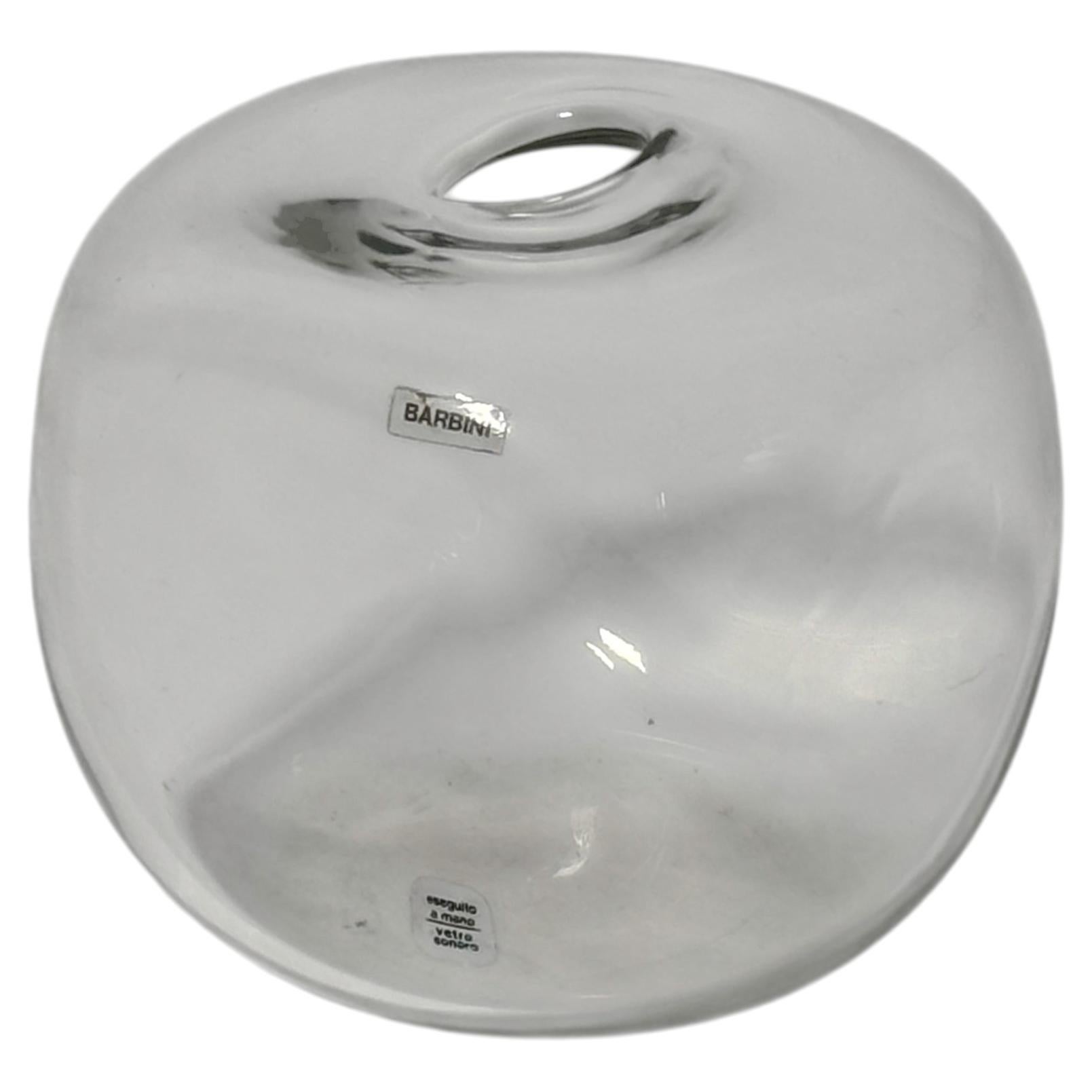 Vaso in vetro di Murano realizzato da Flavio Barbini, serie Cubic, 1972, 18 cm