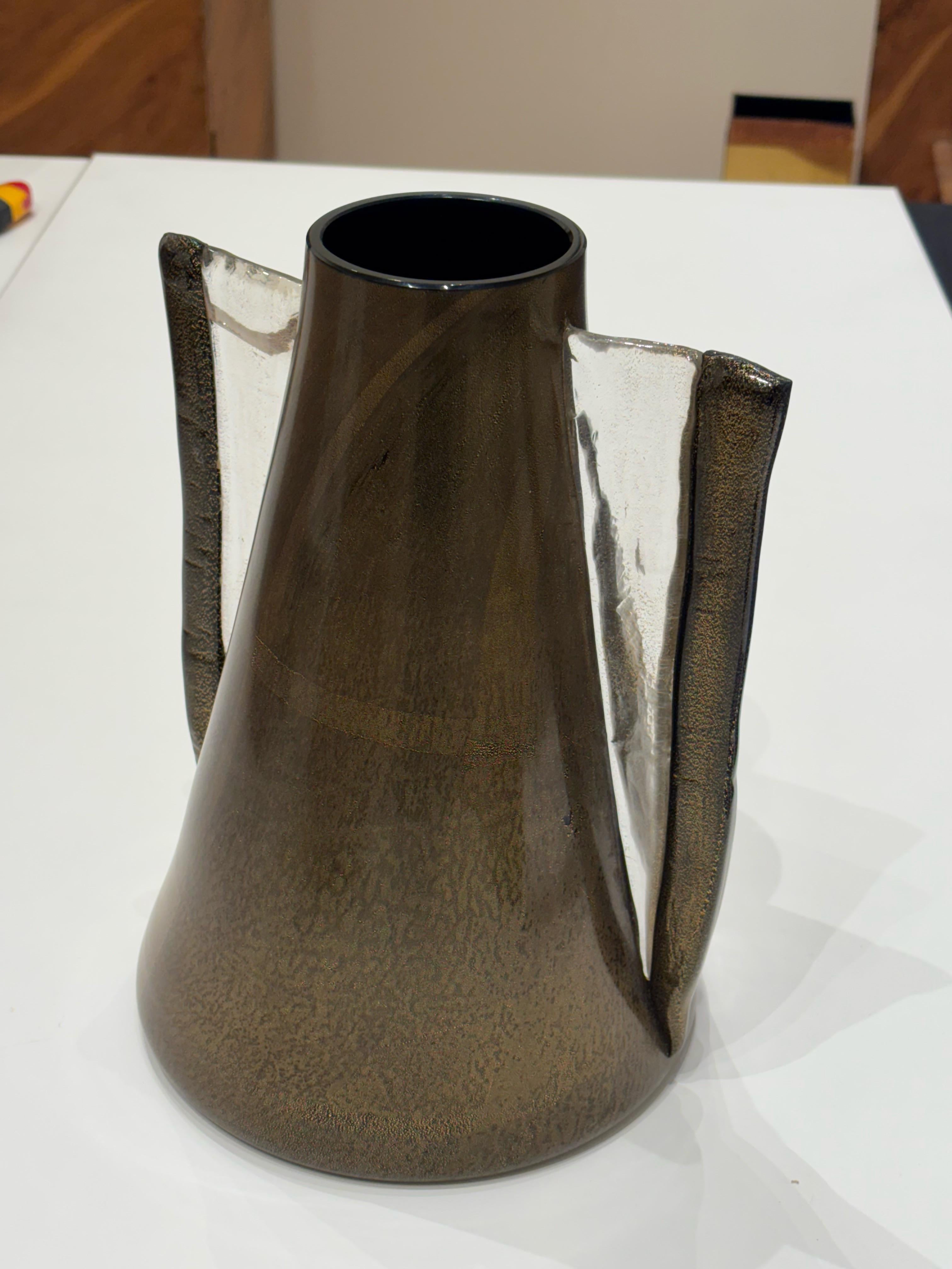 Moderno Vaso italiano in vetro di Murano Modello Profeta di Renato Toso e Noti Massari in vendita