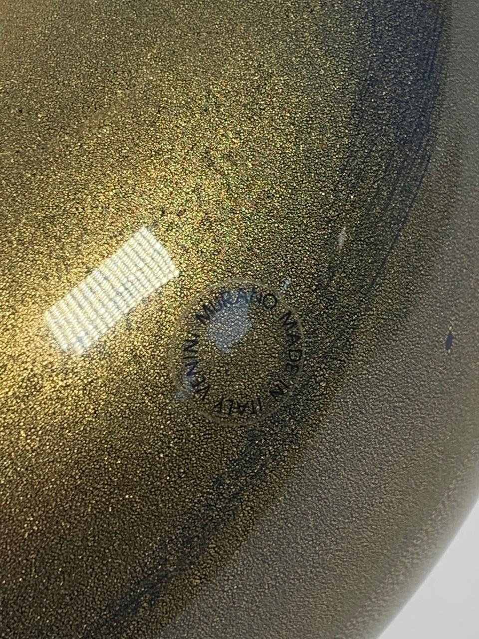 Fin du 20e siècle Vase italien en verre de Murano Sommersi Oro Modèle de Laura de Santillana pour Venini