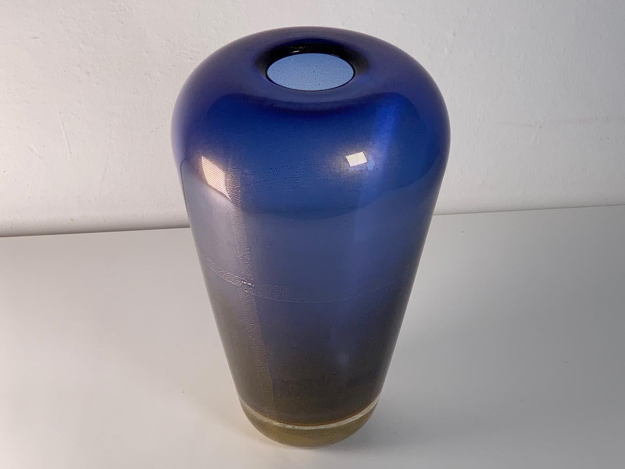 Italienische Vase aus Muranoglas, Sommersi Oro Modell von Laura de Santillana für Venini 1