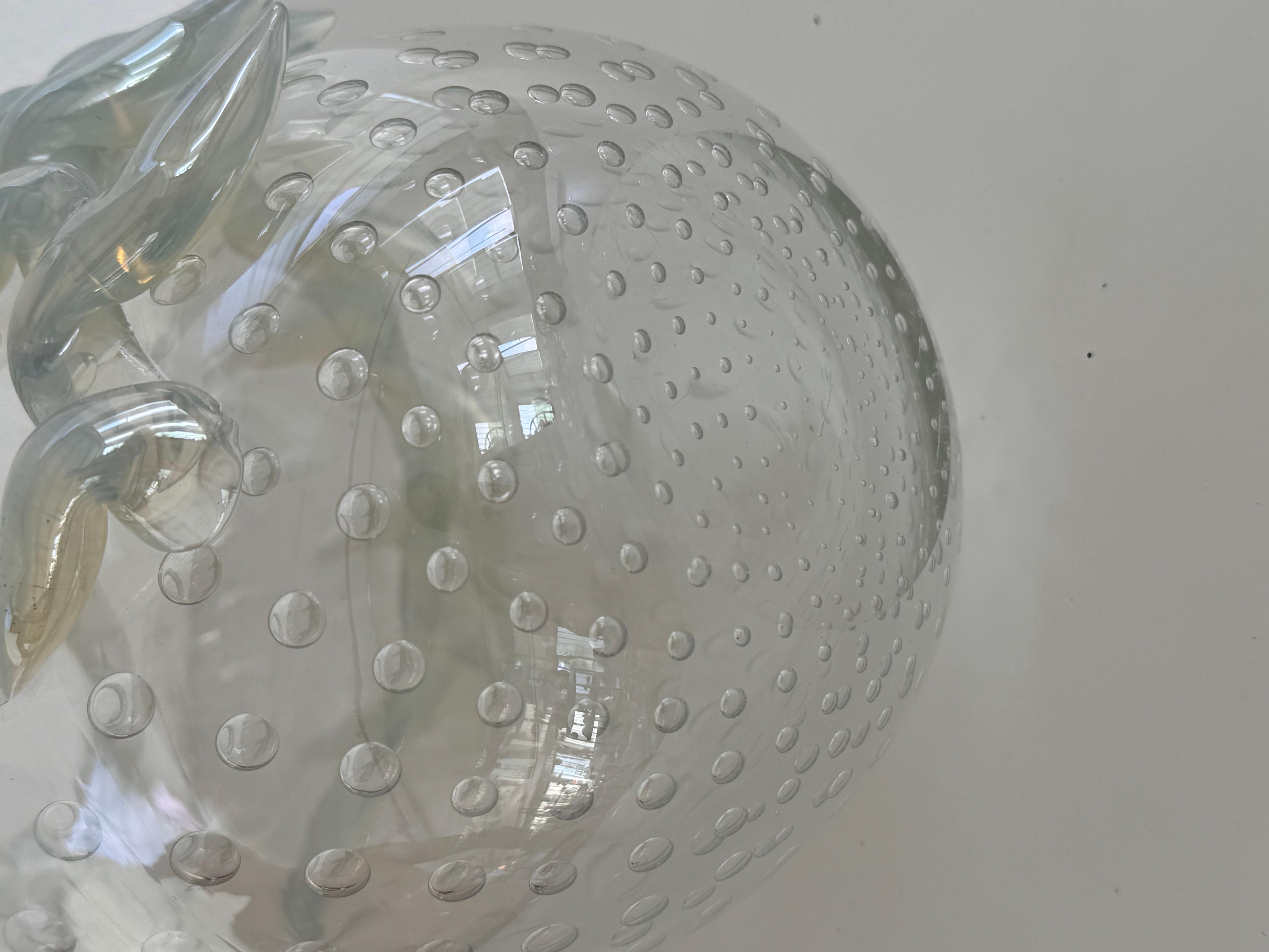 Vaso in vetro di Murano con bolle d'aria e ghirlanda di vetro in vendita 3