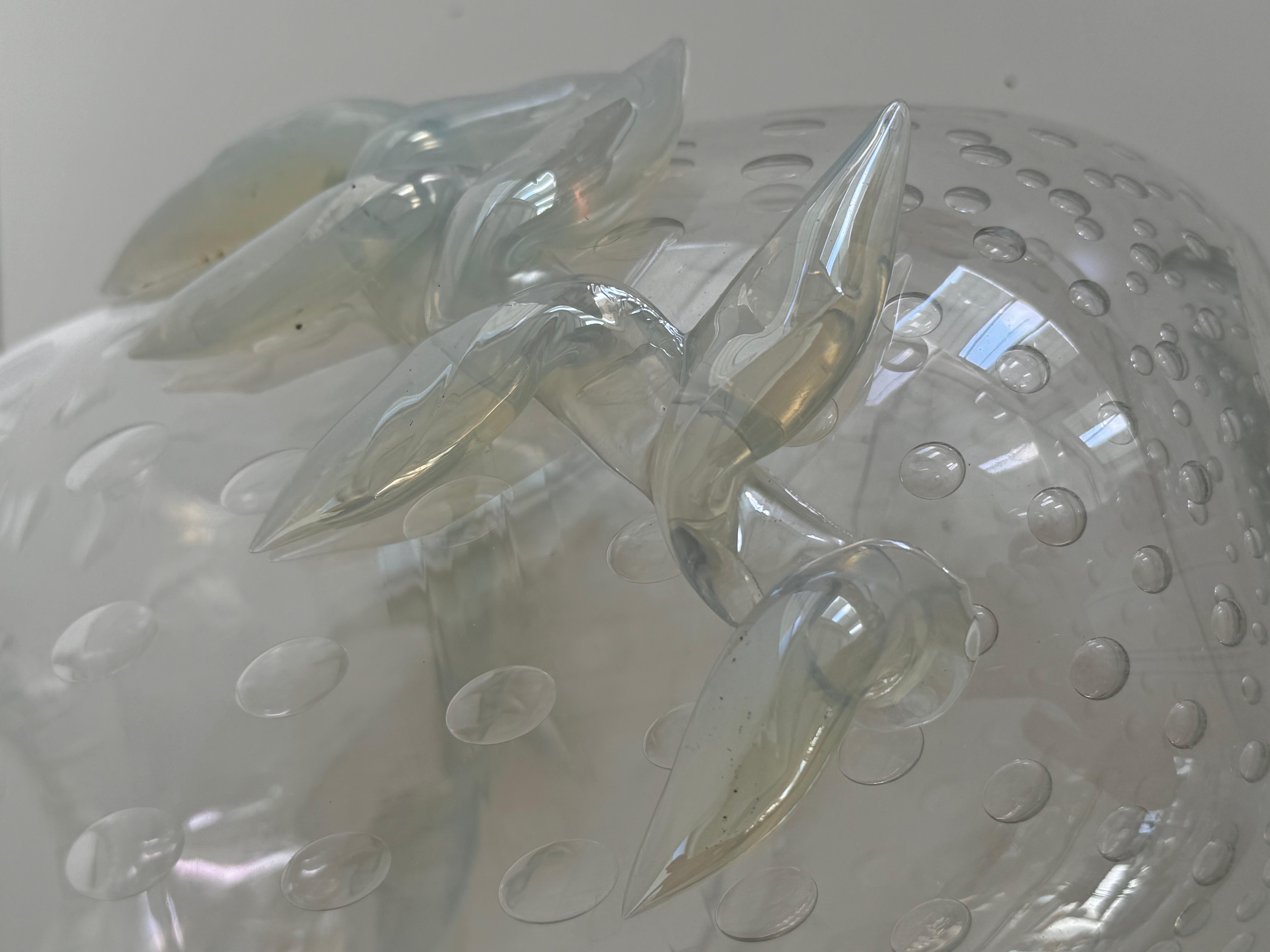 Vaso in vetro di Murano con bolle d'aria e ghirlanda di vetro in vendita 4