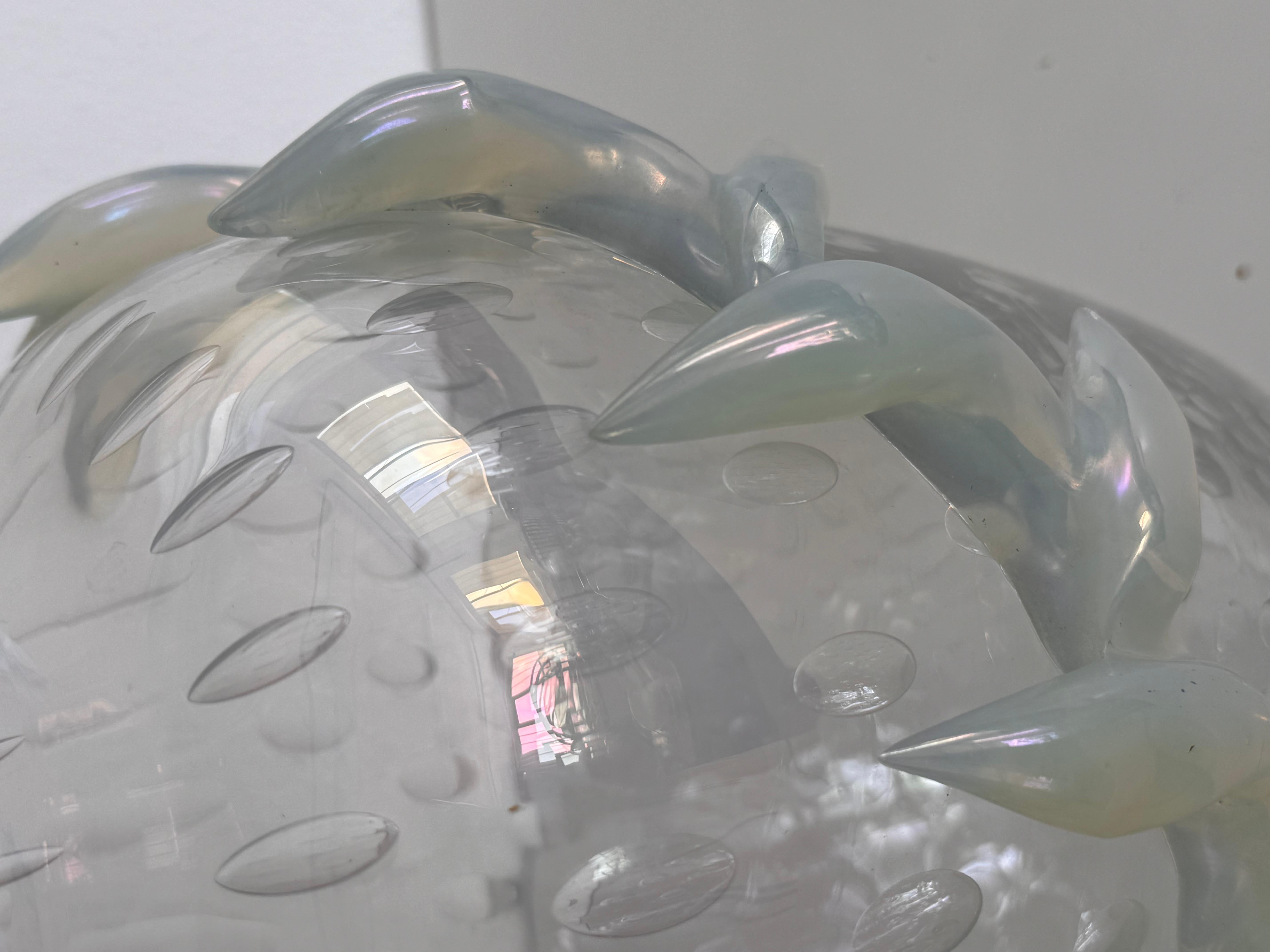 Vaso in vetro di Murano con bolle d'aria e ghirlanda di vetro in vendita 5