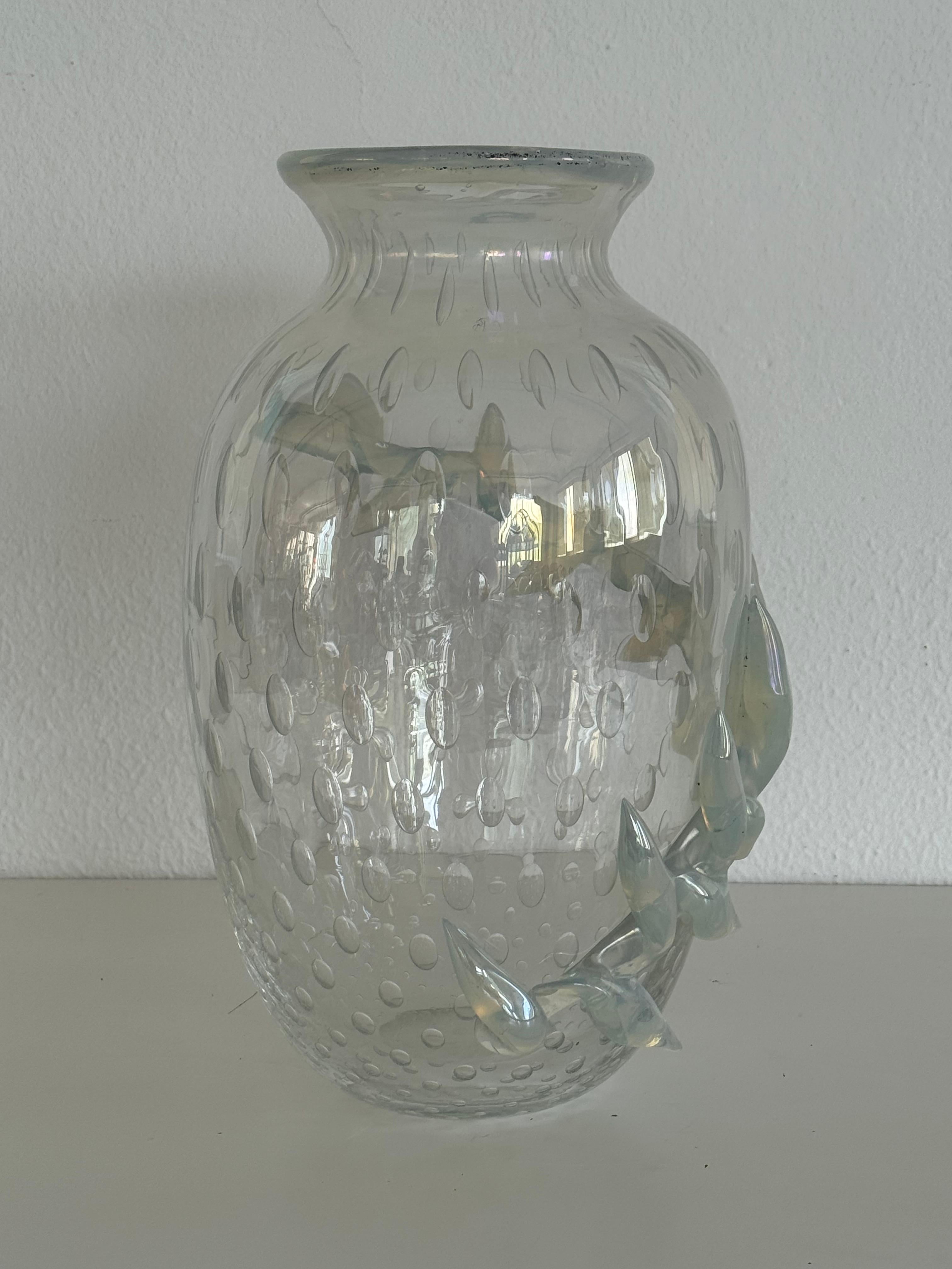 Vaso in vetro di Murano con bolle d'aria e ghirlanda di vetro in vendita 8