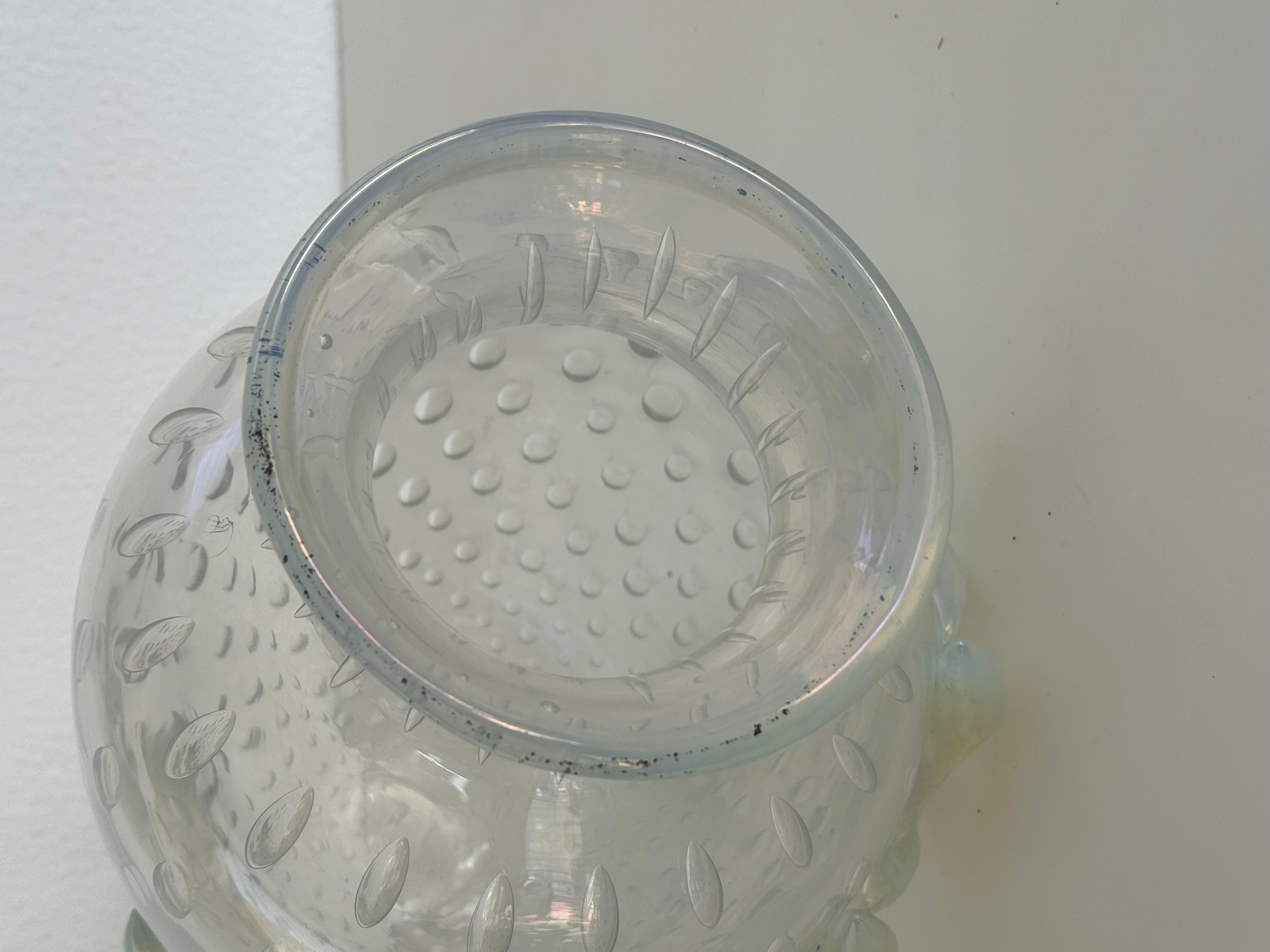 Vaso in vetro di Murano con bolle d'aria e ghirlanda di vetro in vendita 1