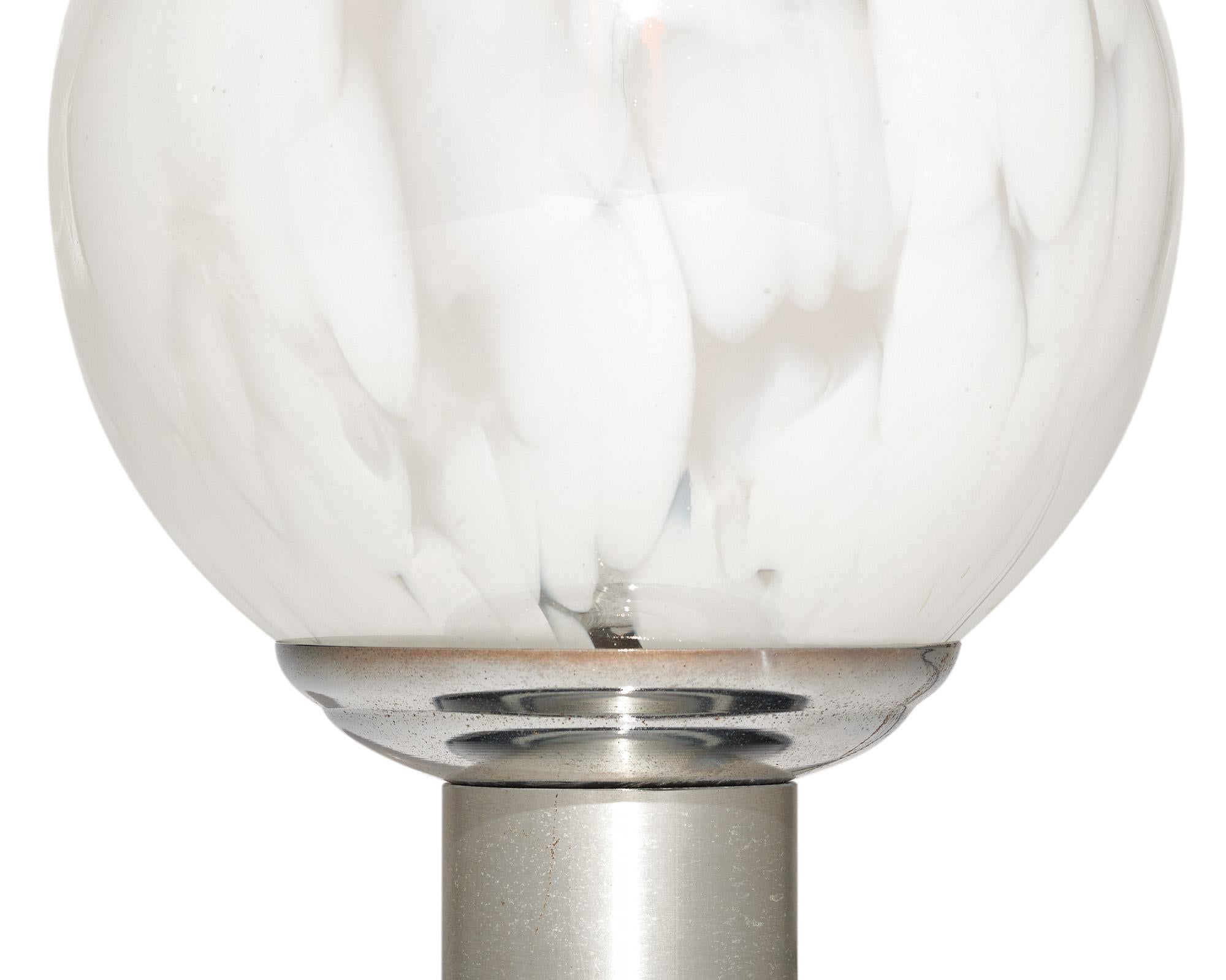 Métal Lampe globe vintage italienne en verre de Murano par Mazzega en vente