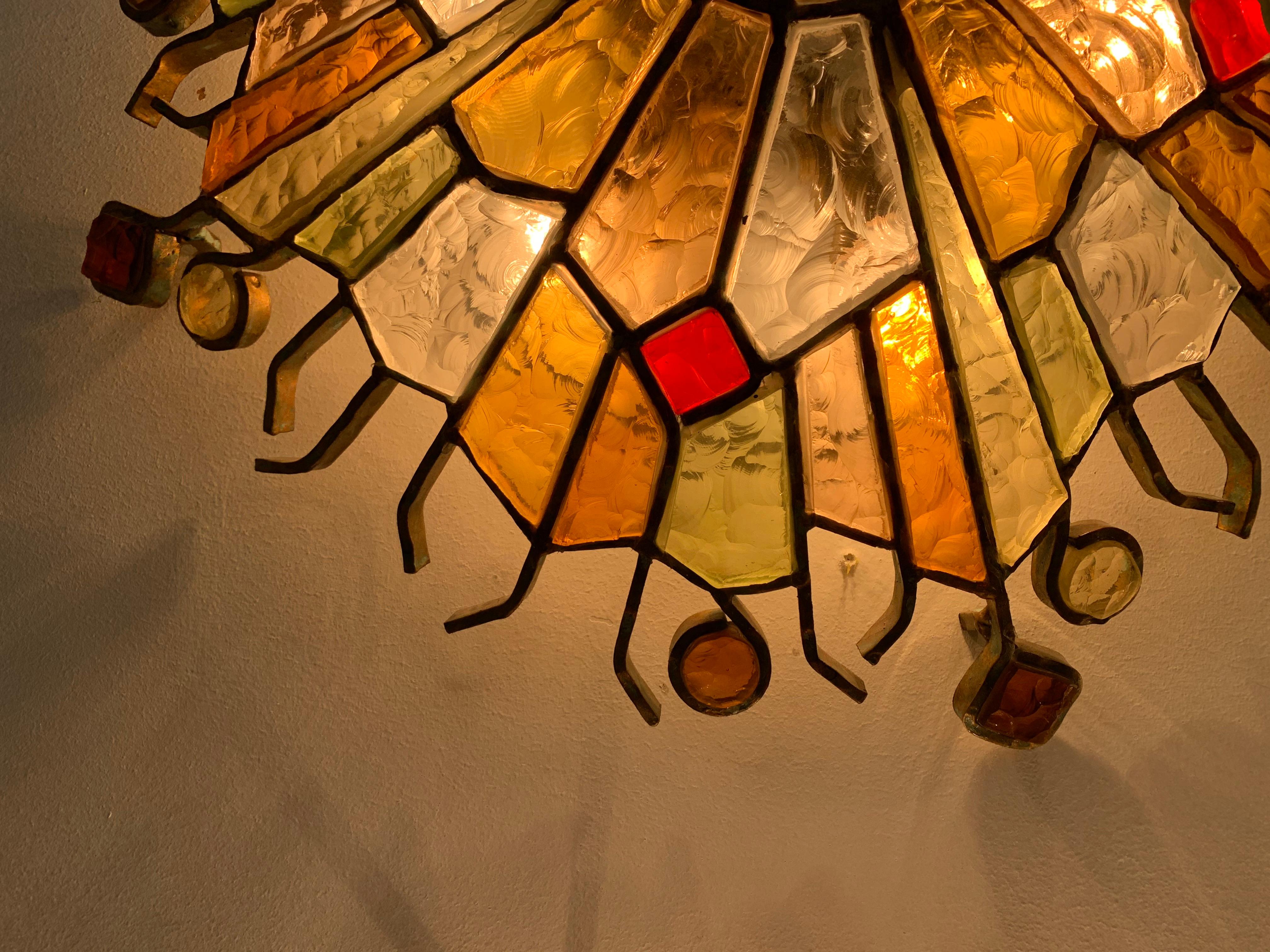 Italian Murano Glass Wall lamp by Longobard In Excellent Condition For Sale In Milan, Italy