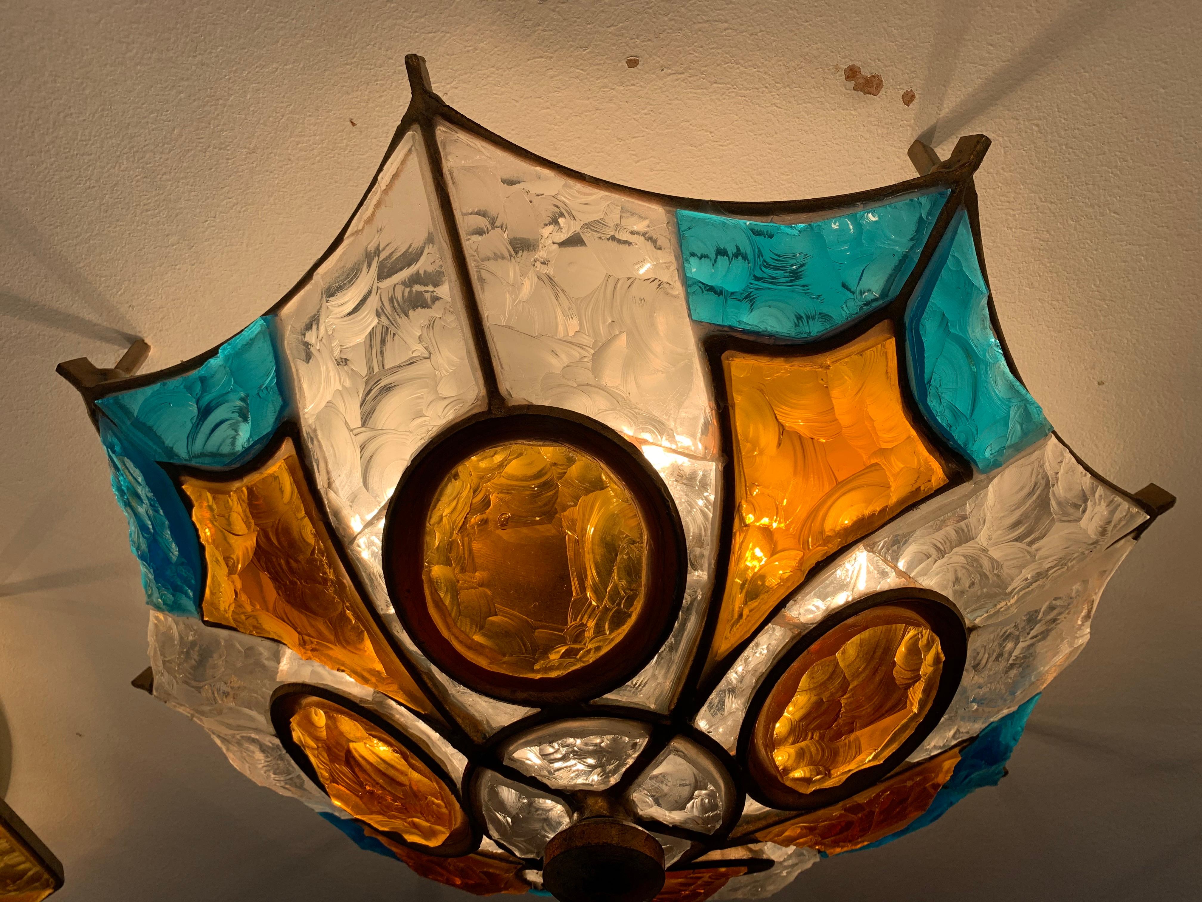 Italian Murano Glass Wall Lamp by Longobard In Excellent Condition For Sale In Milan, Italy