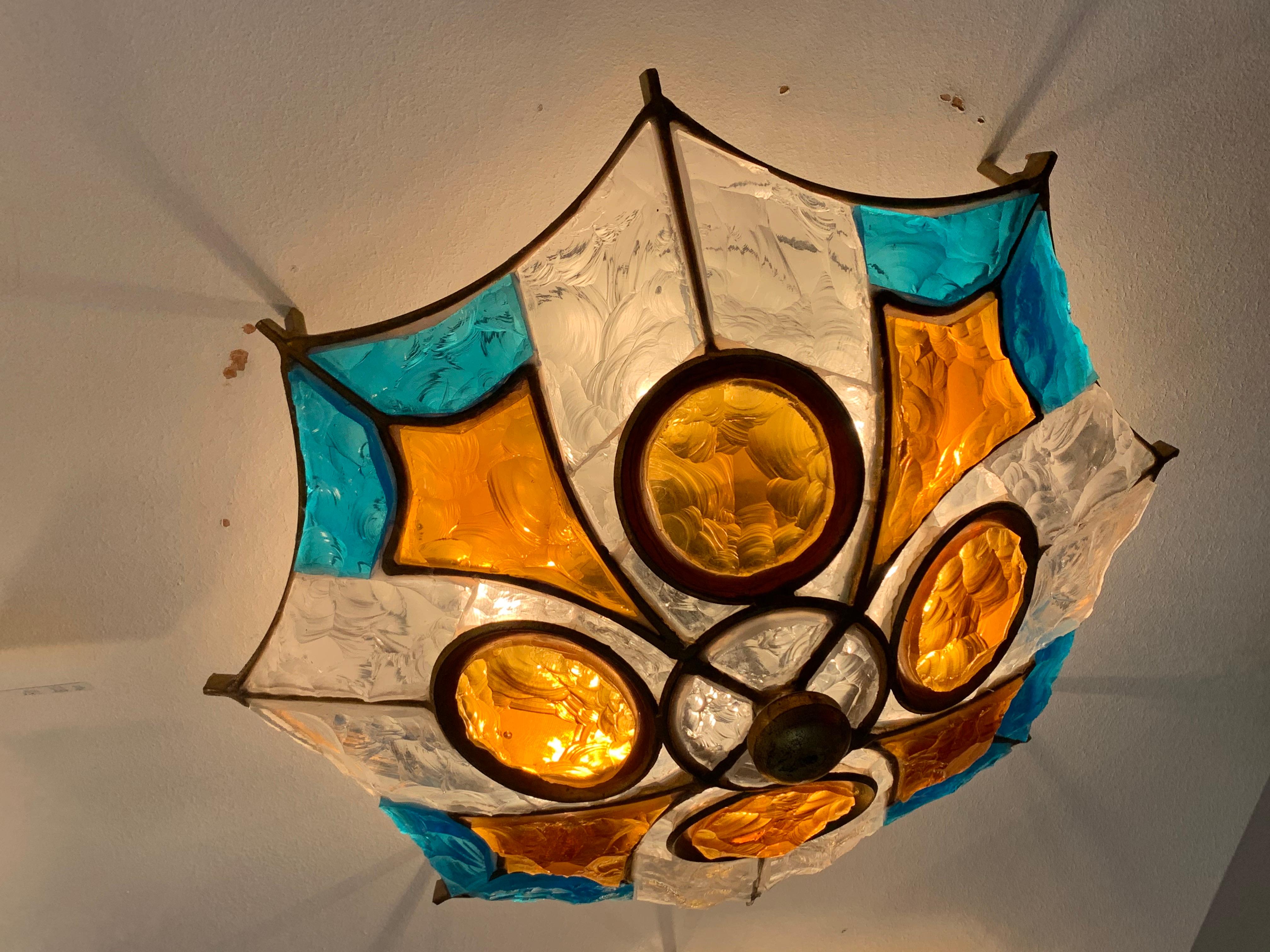 Late 20th Century Italian Murano Glass Wall Lamp by Longobard For Sale