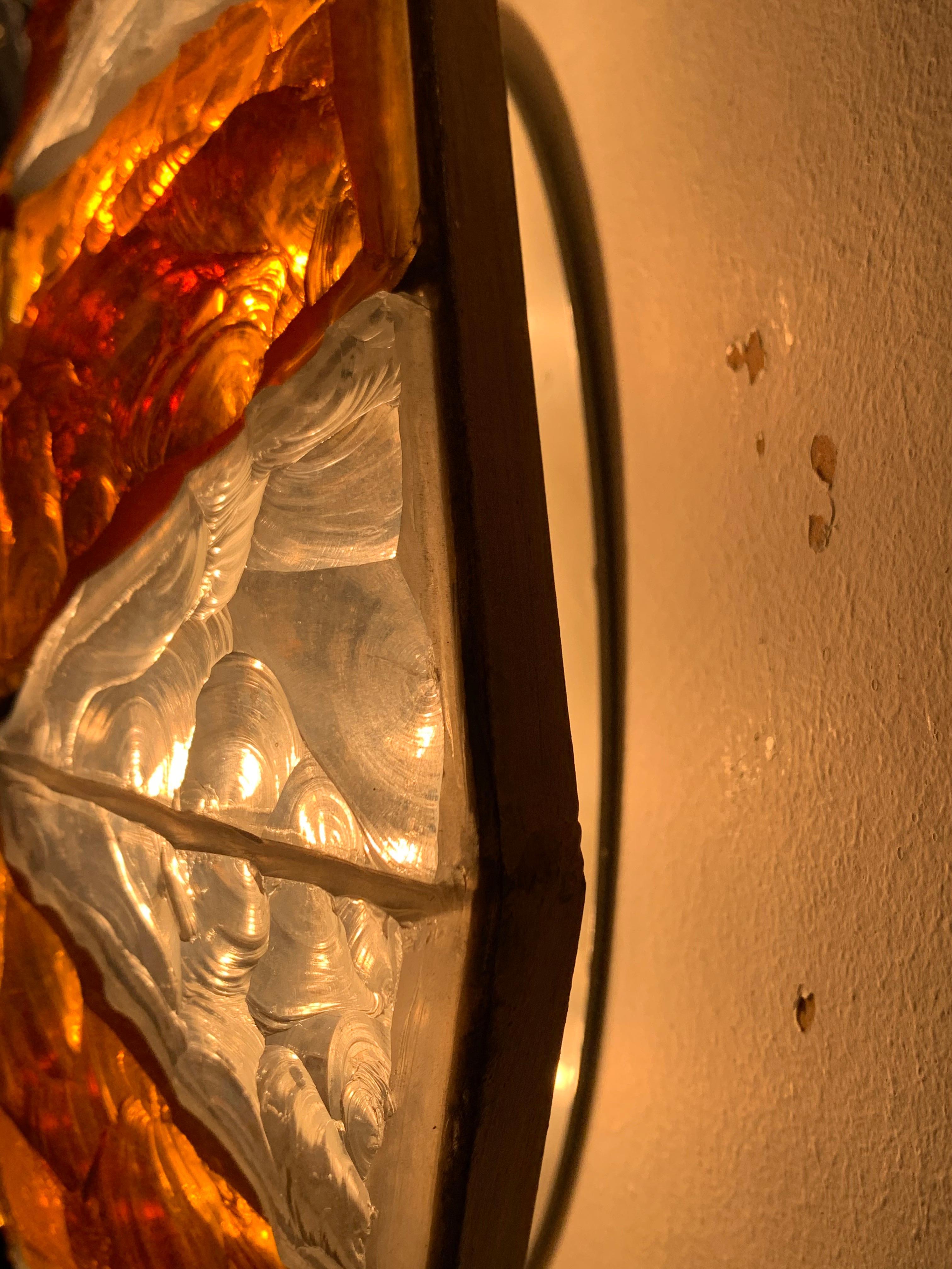 Verre de Murano Lampe murale italienne en verre de Murano par Longobard en vente