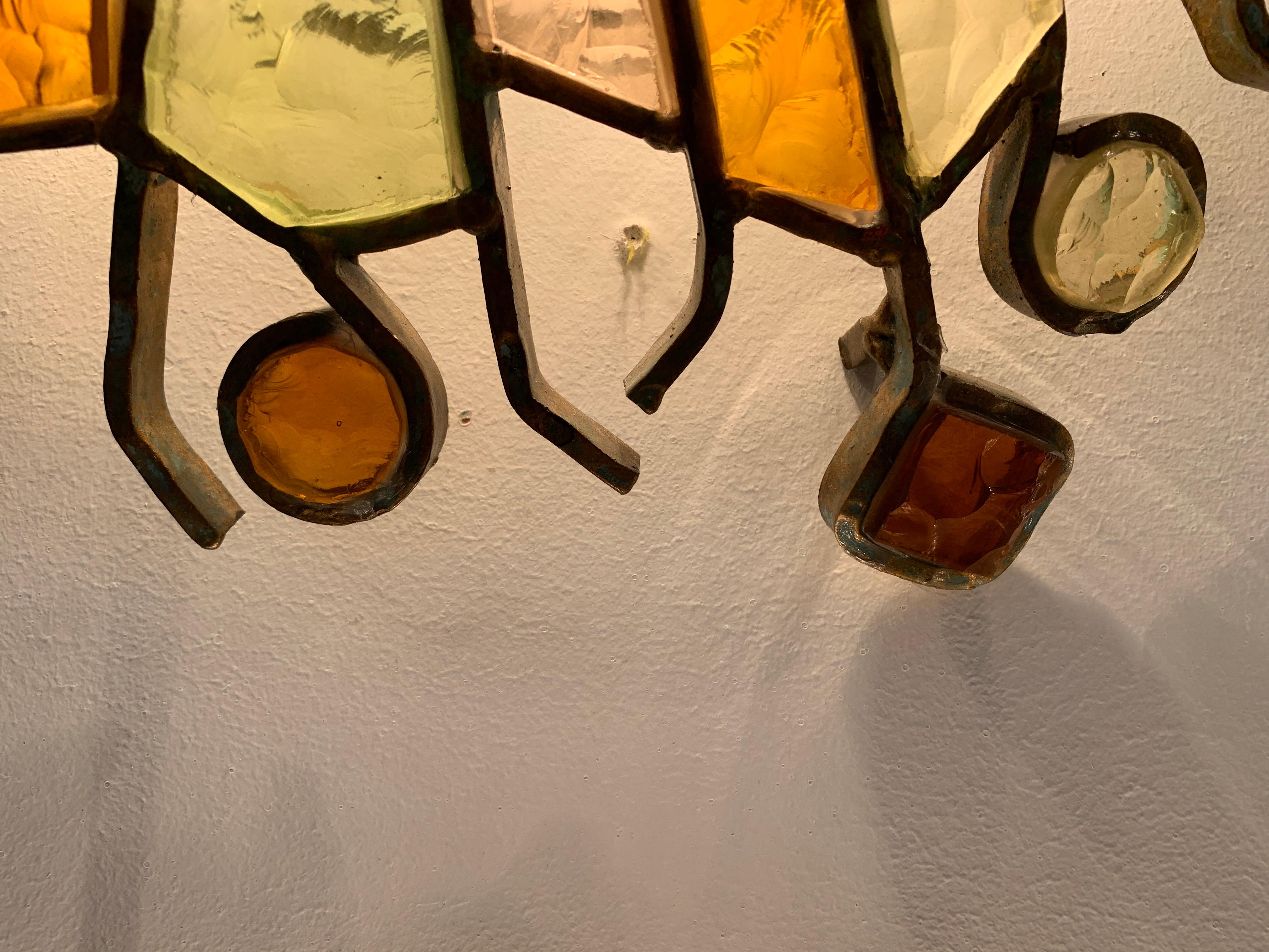 Lampe murale italienne en verre de Murano par Longobard en vente 1