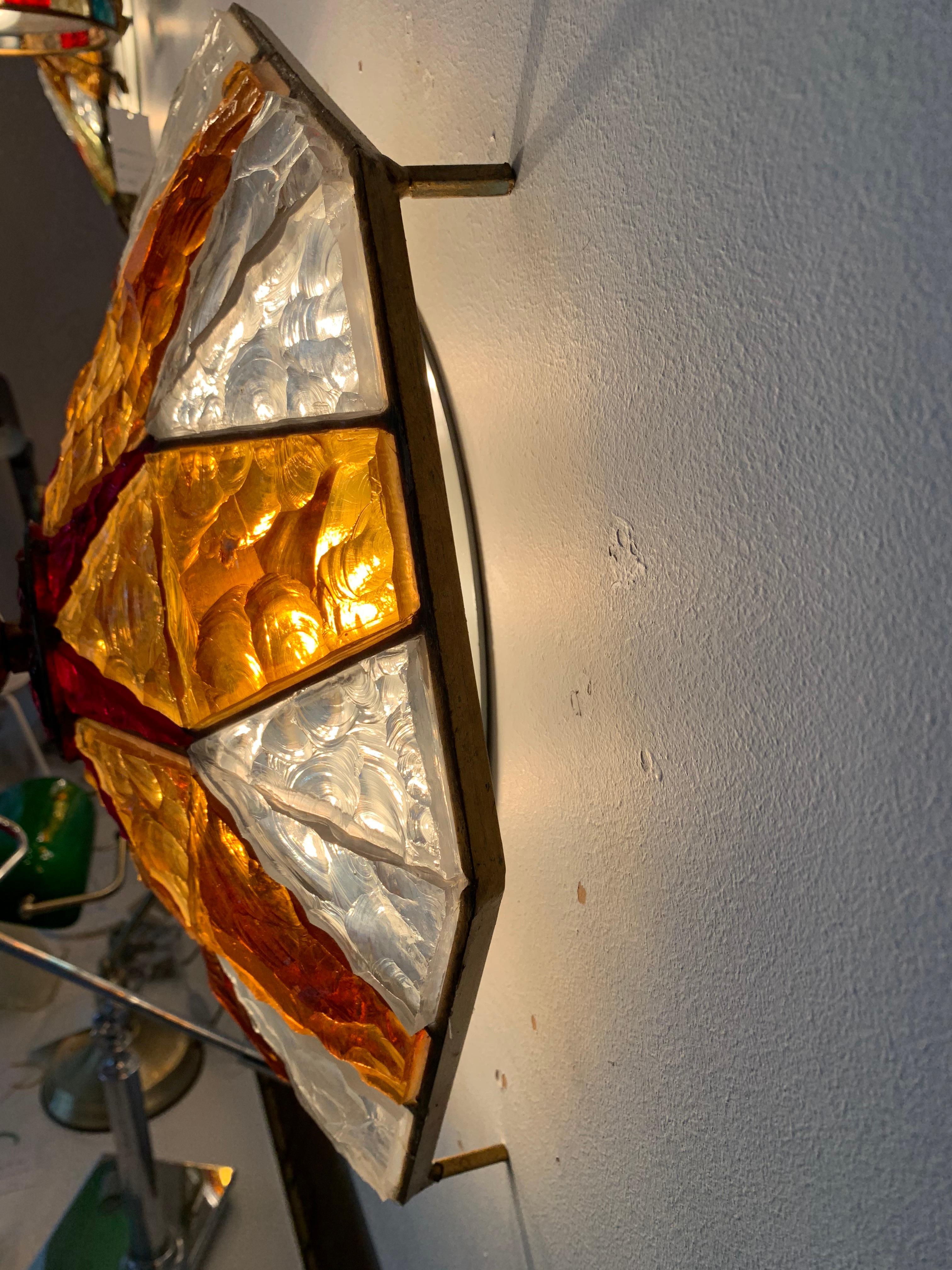 Italian Murano Glass Wall Lamp by Longobard For Sale 2