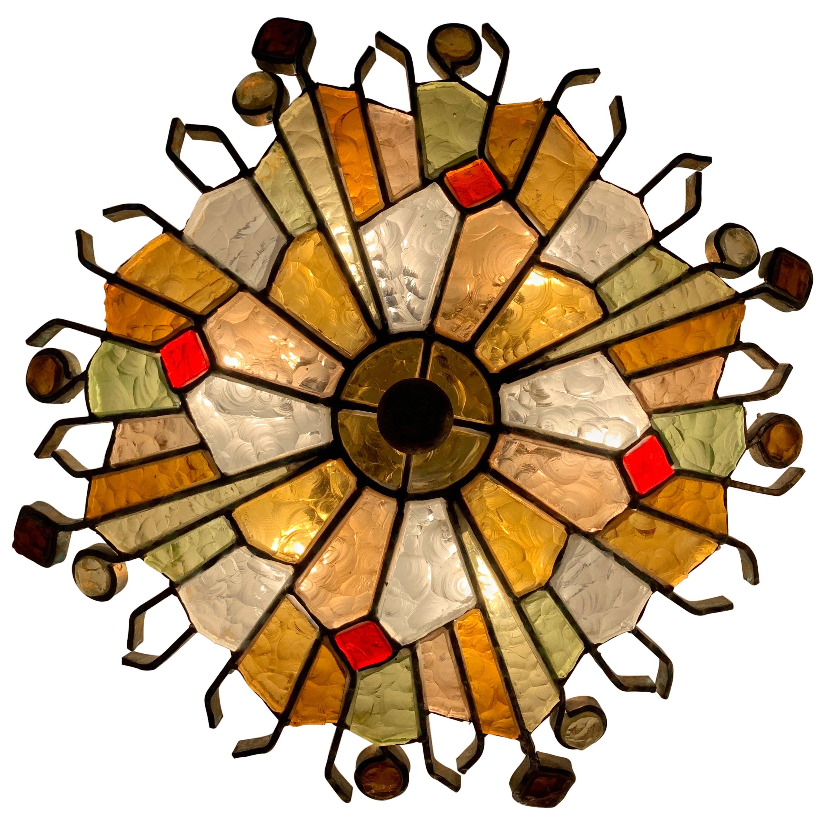 Lampe murale italienne en verre de Murano par Longobard en vente
