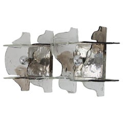 Italienische Murano-Glas-Wandlampen, 1970er Jahre, 2er-Set