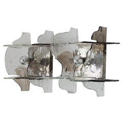 Lampade da parete in vetro di Murano di Carlo Nason per Mazzega Murano, anni '70, Set di 2
