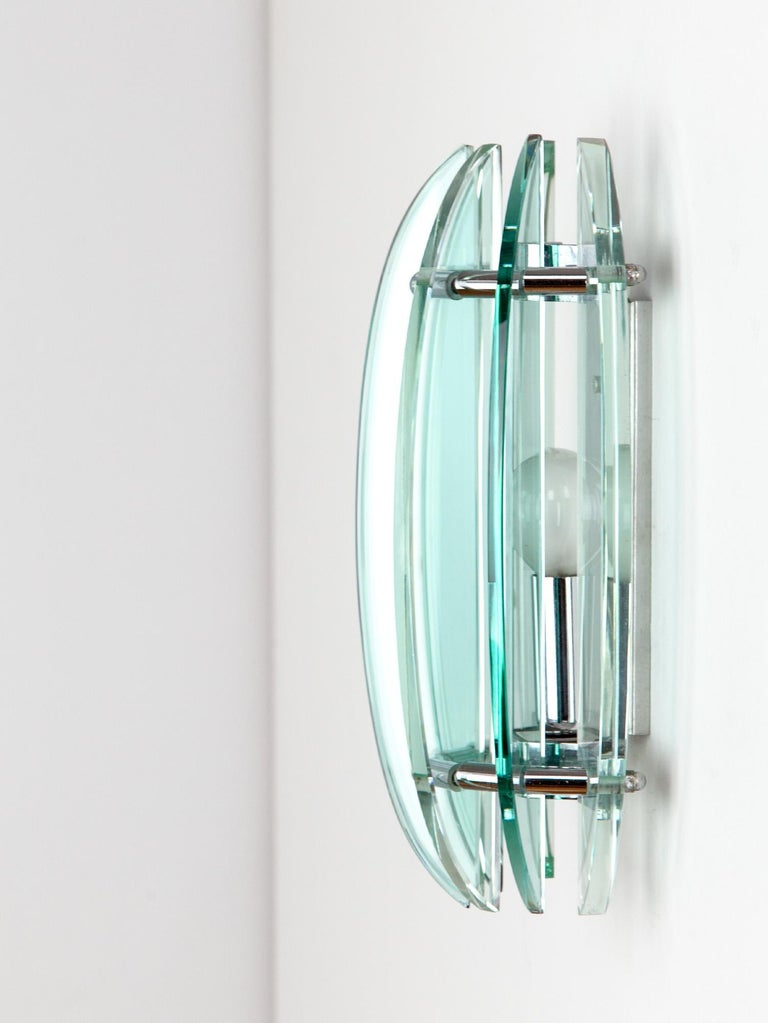Italian Murano Glass Wall Light by Veca, Green, 1970s For Sale at 1stDibs